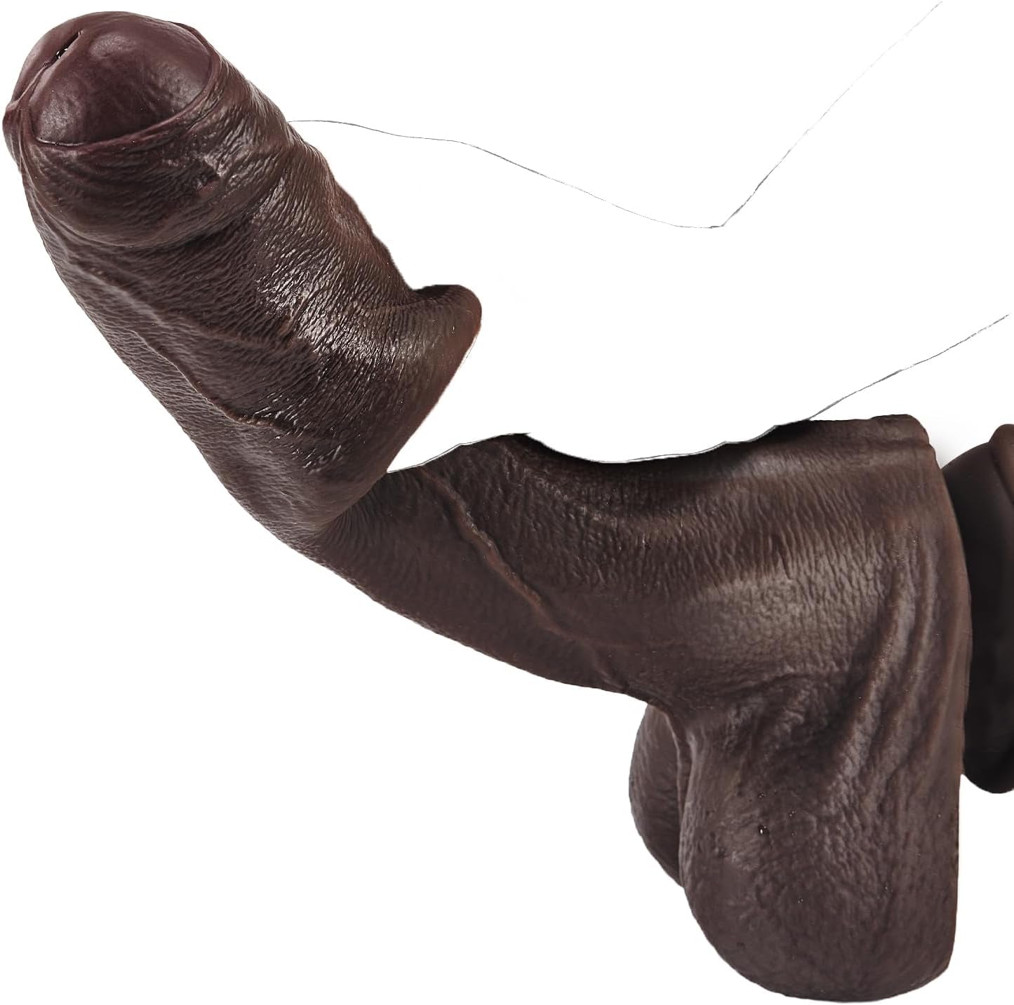 10'' Big Black Dildo with Movable Skin, Realistic Foreskin Dildo Uncut Dildos, Huge Thick BBC, Real Skin Dual Silicone Dildos with Strong Suction Cup, Adult Sex Toys for Men, Women and Gays - SinfulX - 