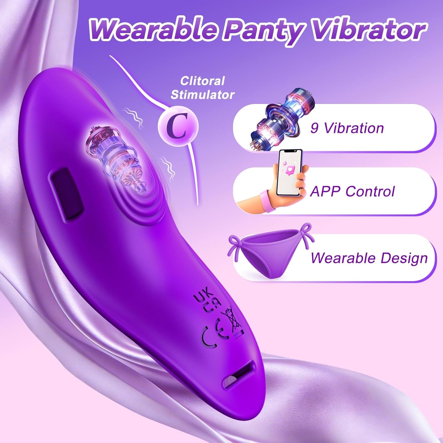 ButterflyPearl Wearable Panty Vibrator APP Control - SinfulX - Personal Care > Sexual Wellness > Panty Vibrator