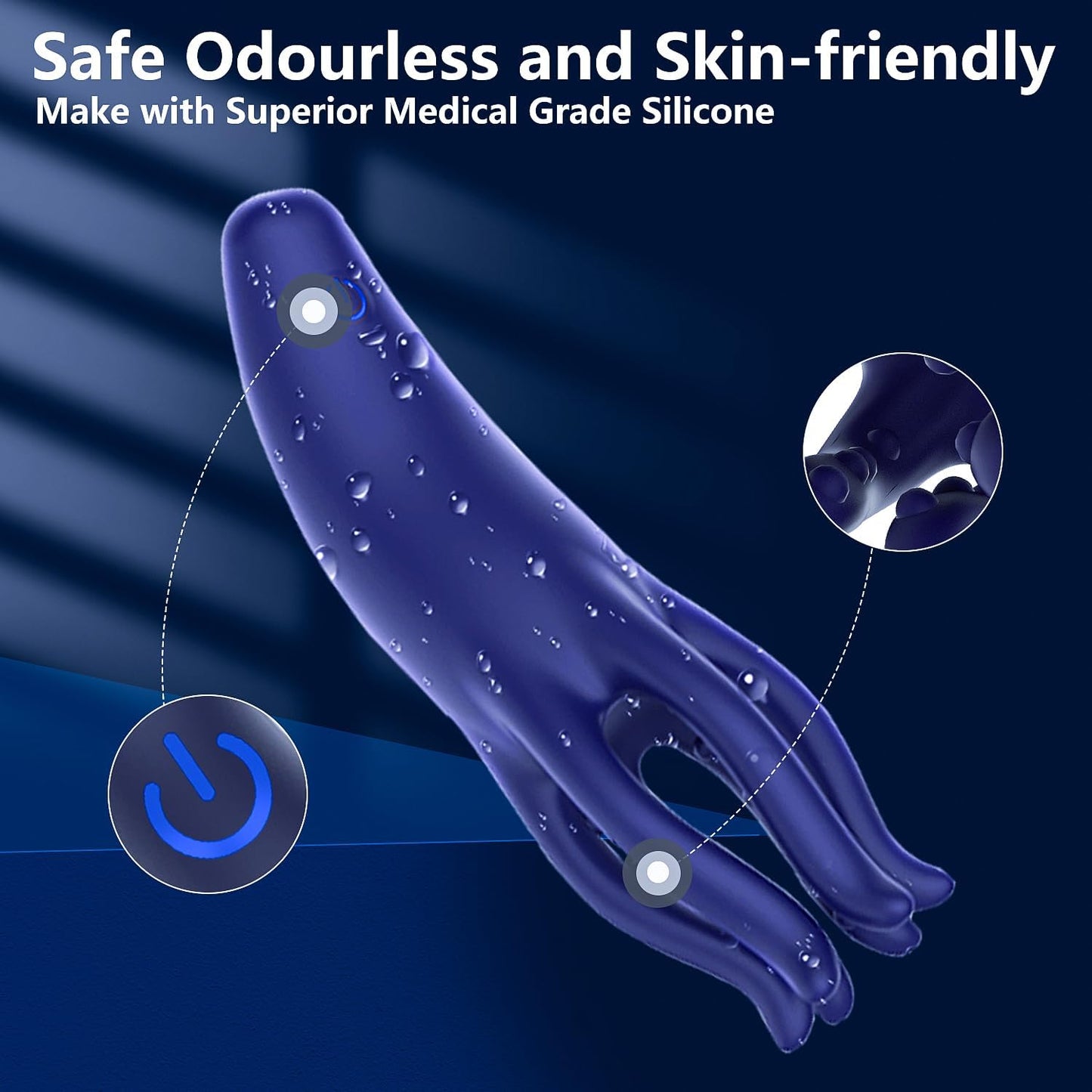 Male Penis Vibrator Sex Toys, Male Masturbator with 10 Vibrating Modes, 6 Tentacles 360° Wrapping Vibrating for Penis Glans Clit Nipple Stimulation, Adult Sex Toy for Men Women Couples - SinfulX - 
