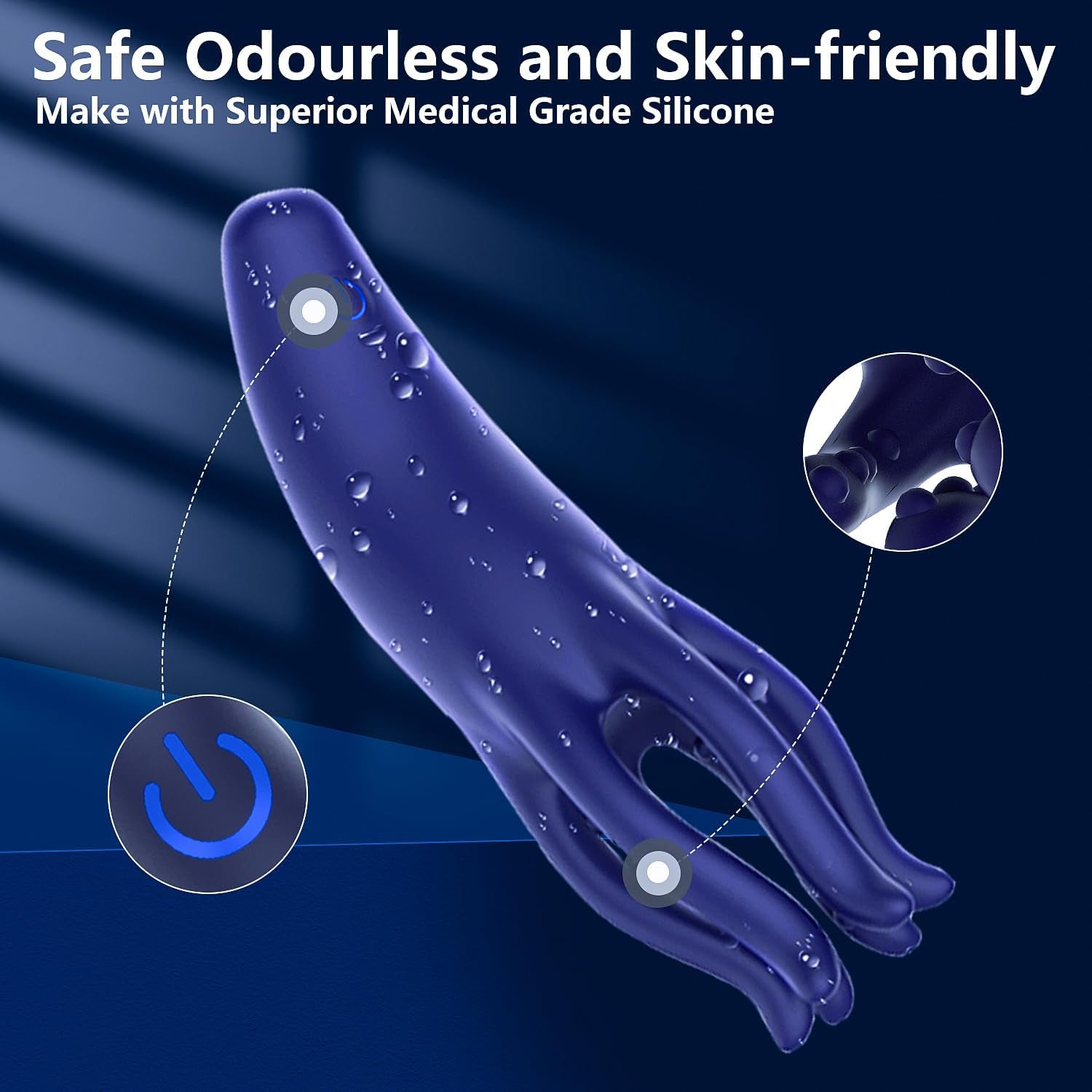 Male Penis Vibrator Sex Toys, Male Masturbator with 10 Vibrating Modes, 6 Tentacles 360° Wrapping Vibrating for Penis Glans Clit Nipple Stimulation, Adult Sex Toy for Men Women Couples - SinfulX - 