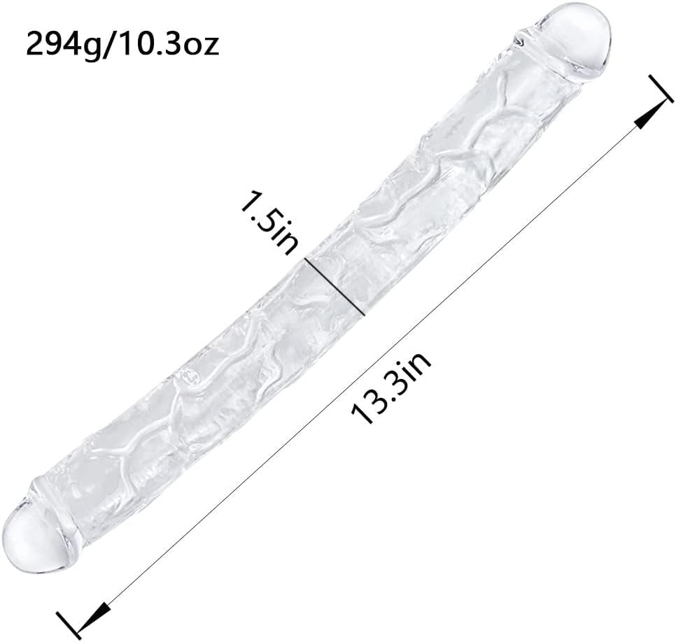 13 Inch Double Ended Realistic Dildo Flexible Clear Dildos Long Dong for Double Sided Lesbian Anal Play G - Spot Stimulator Sex Toys for Women Men Couple - SinfulX - 