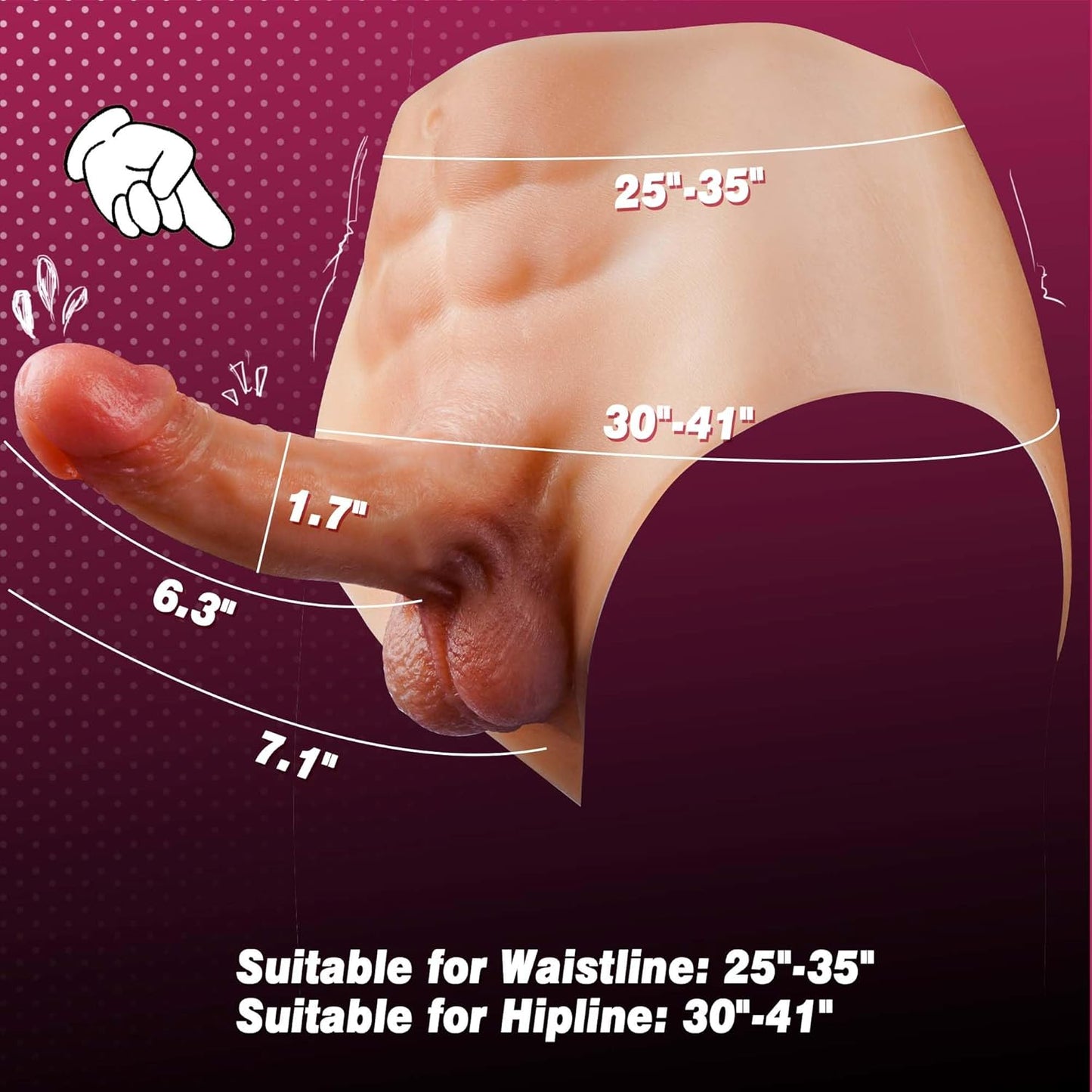 Strap on Dildo Harness Wearable Dildo Panties, Elastic Silicone Strapon Lesbian Sex Toys, Realistic Strapless Dildo Underwear with Abs, Big Thick Anal Dildo Pegging Toy for Women Couple Transgender - SinfulX - 