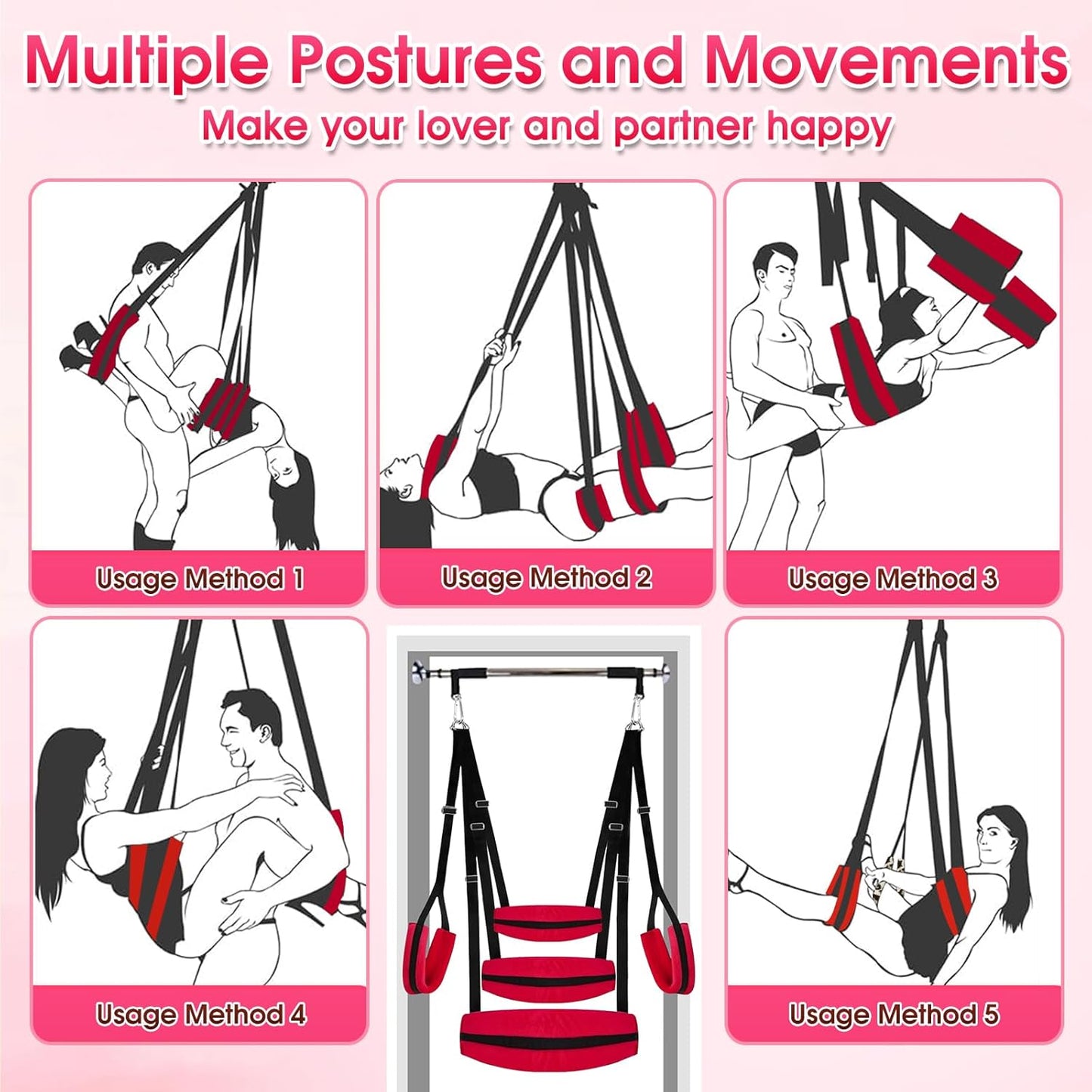 ScarletBond BDSM Sex Swing Adjustable - SinfulX - 