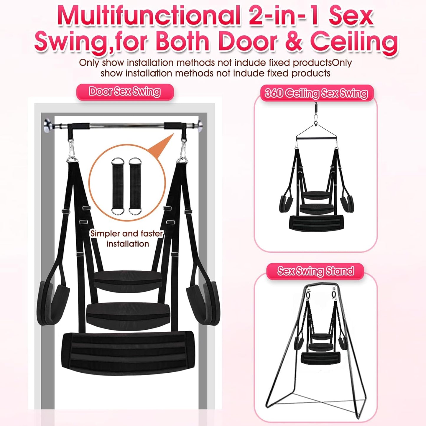 StratavaX Heavy Duty Sex Swing 500lb Adjustable - SinfulX - Personal Care > Sexual Wellness > Sex Swing