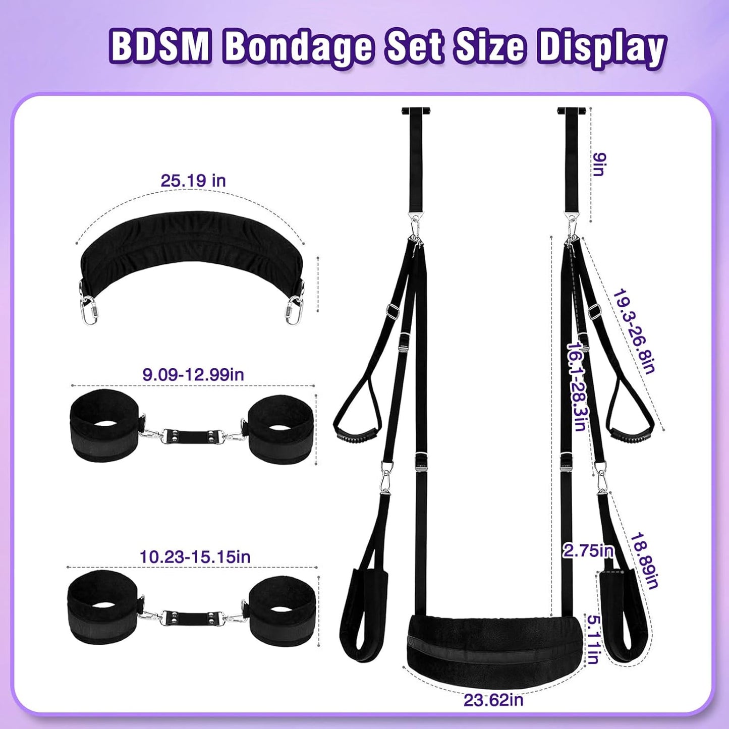 NoctyraX 2 - in - 1 Door Sex Swing Restraint Kit - SinfulX - Personal Care > Sexual Wellness > Sex Swing