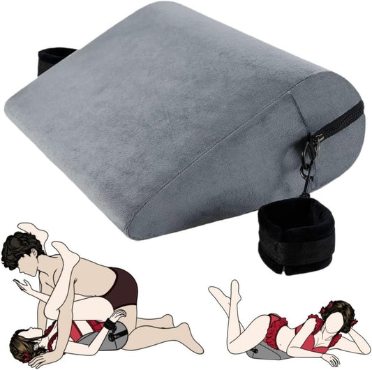 CoreBond Foam Positioning Wedge Pillow with Handcuffs Set - SinfulX - Personal Care > Sexual Wellness > Sex Pillow
