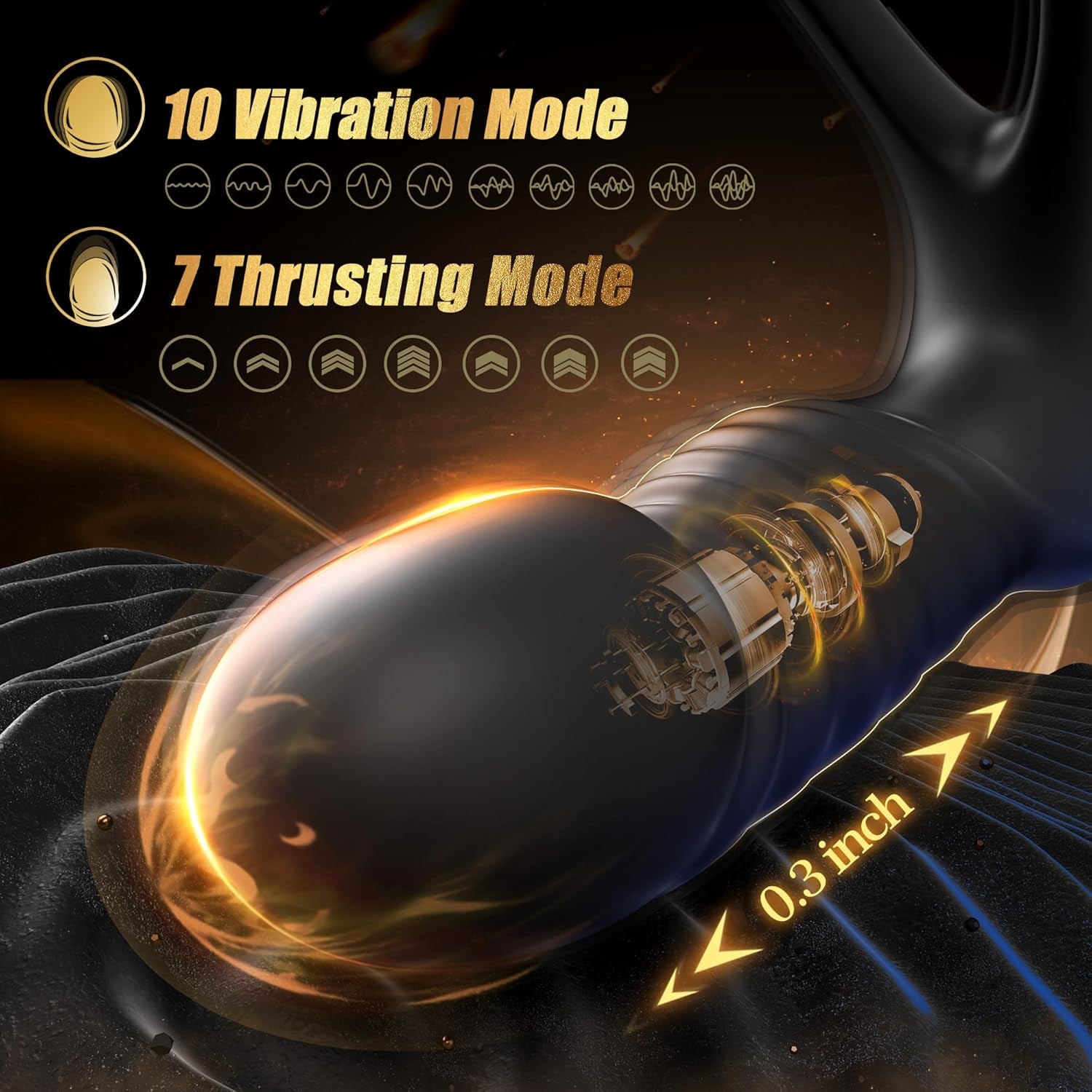 HeatCore Heating Prostate Massager Cock Ring 9 Modes Remote - SinfulX - Personal Care > Sexual Wellness > Prostate Massager Cock Ring