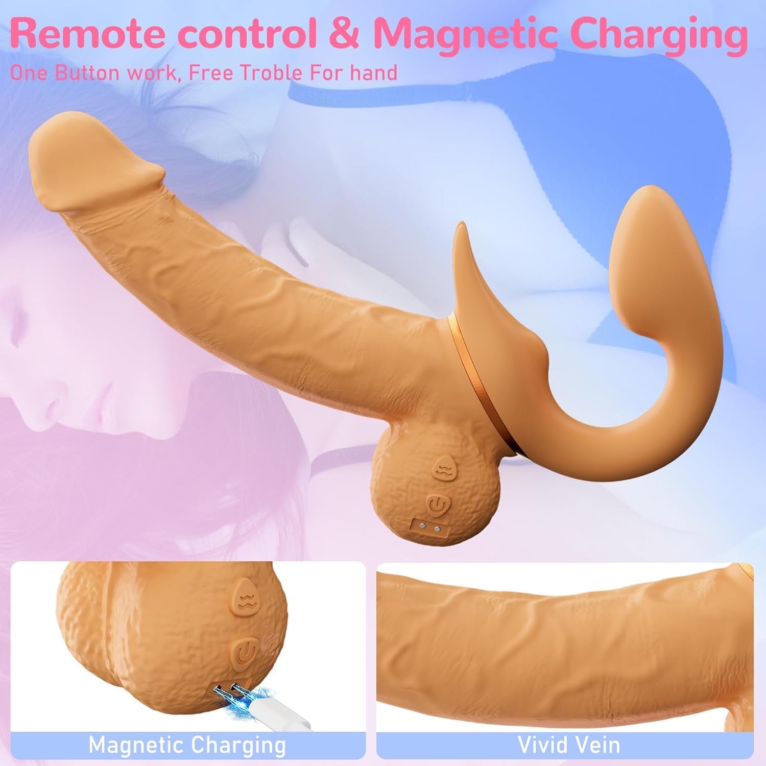 FlexThrust Strapless Strap On Thrusting Vibrator - SinfulX - Personal Care > Sexual Wellness > Strapless Strap - On