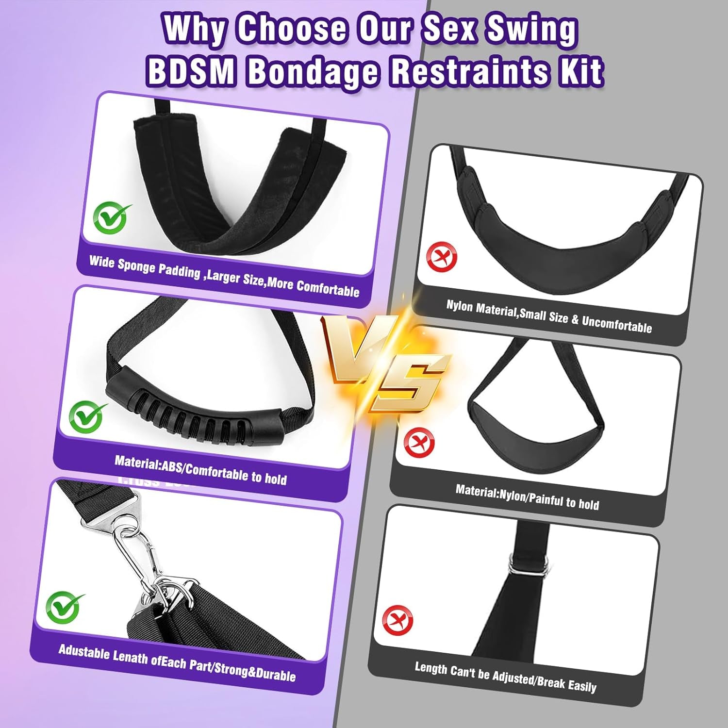 NoctyraX 2 - in - 1 Door Sex Swing Restraint Kit - SinfulX - Personal Care > Sexual Wellness > Sex Swing