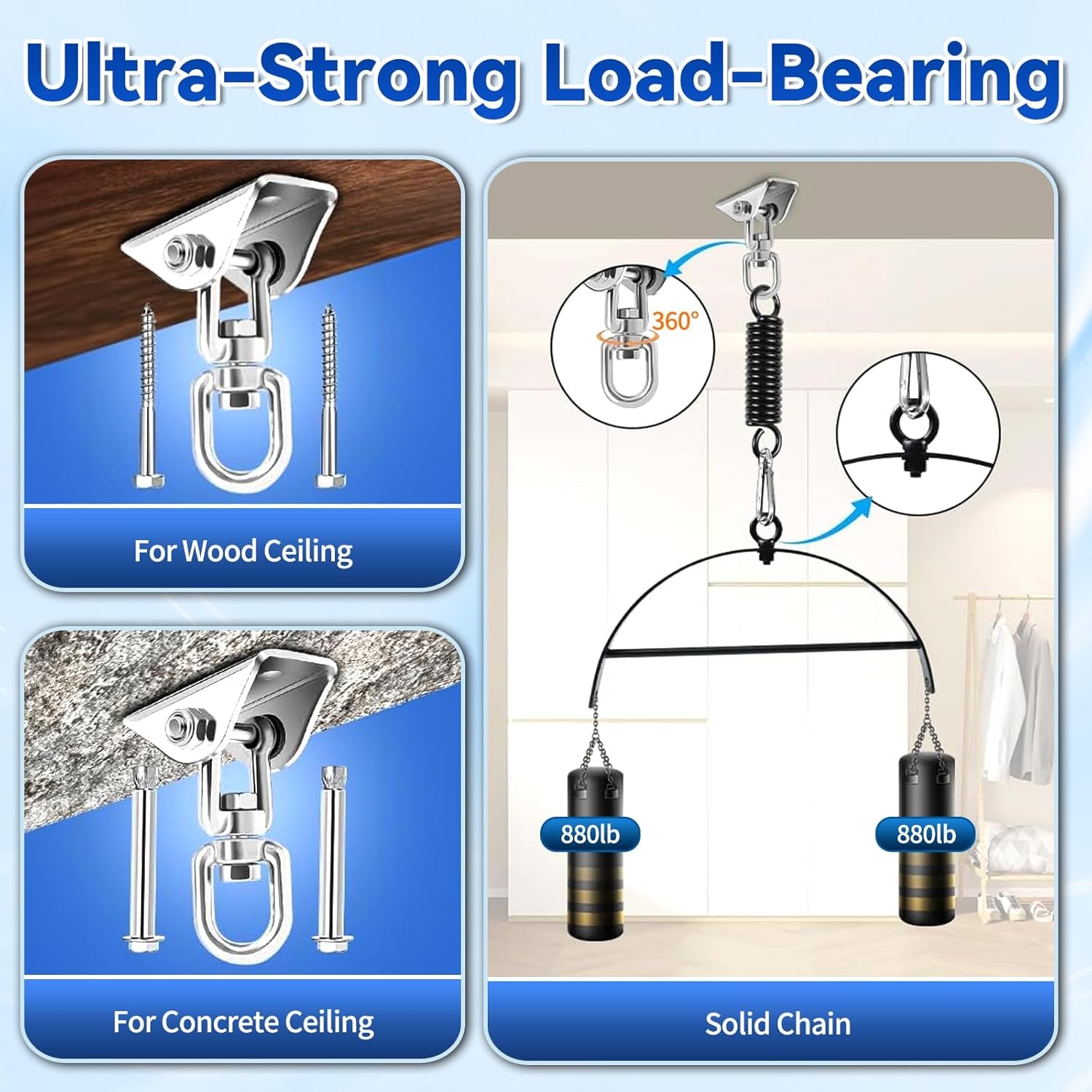 OrvexaX 360° Spinning Sex Swing 800lb Dual Mount - SinfulX - Personal Care > Sexual Wellness > Sex Swing
