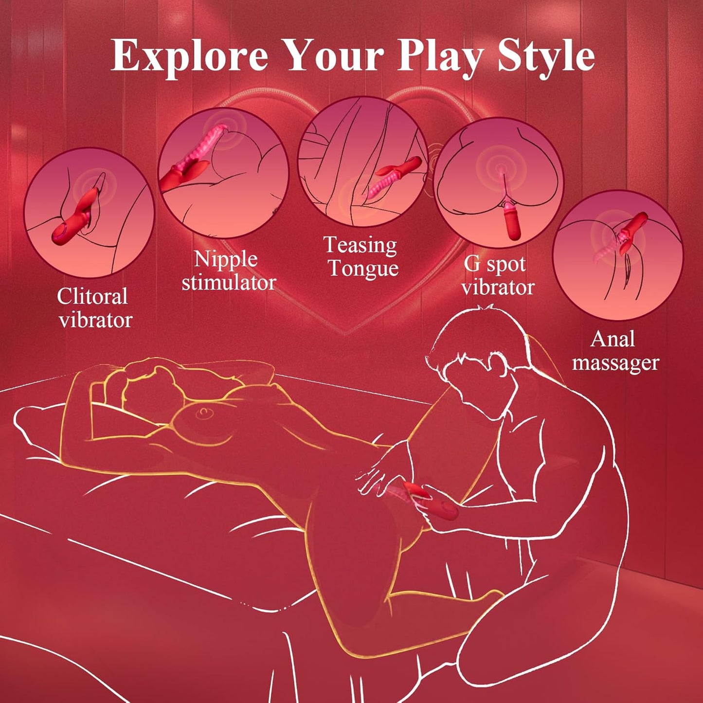 VirelWriggle Tongue Vibrator 20 Modes G - Spot Toy - SinfulX - Personal Care > Sexual Wellness > Tongue Vibrator