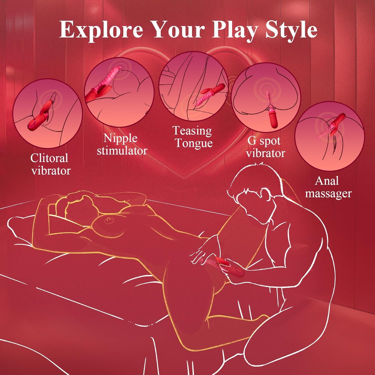 VirelWriggle Tongue Vibrator 20 Modes G - Spot Toy - SinfulX - Personal Care > Sexual Wellness > Tongue Vibrator