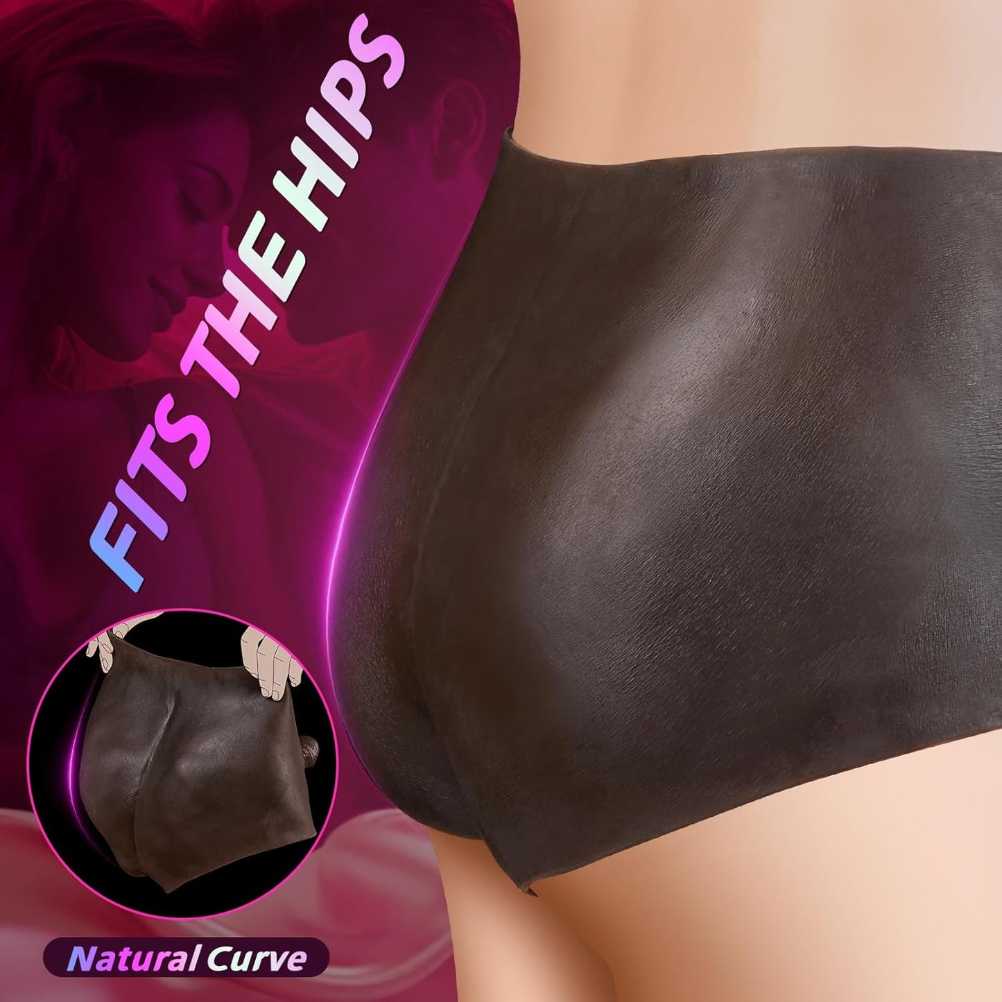 Strap on Dildo Sex Toys - Strap on Harness with 7.3" Huge Solid Black Dildo, Elastic Silicone Wearable Dildos Panties Simulation Transgender Clothing Adult Sex Toy for Lesbians Couple - SinfulX - 