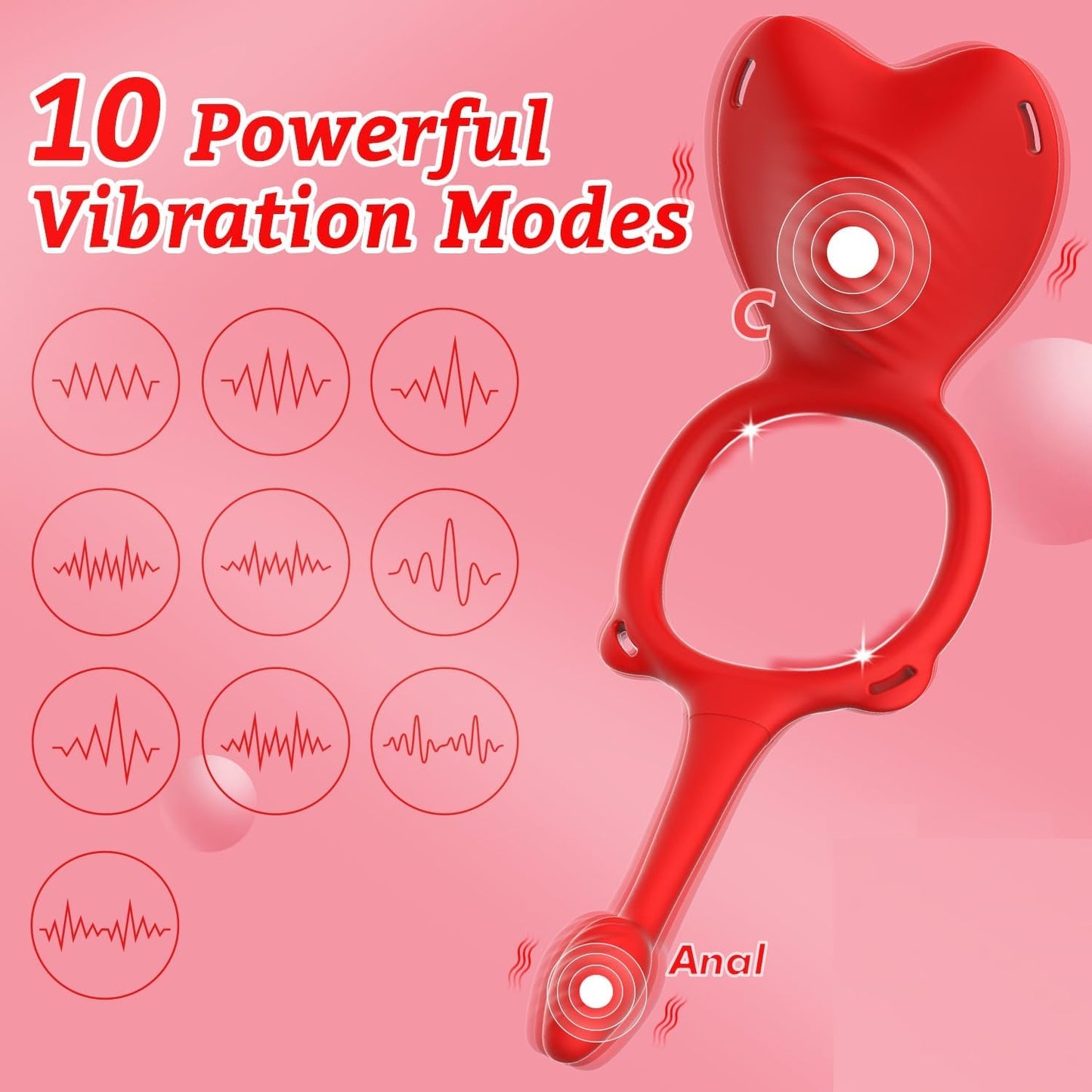 TriWear 3 - in - 1 Wearable Cock Ring Anal Plug 9 Modes - SinfulX - Personal Care > Sexual Wellness > Couples Cock Ring