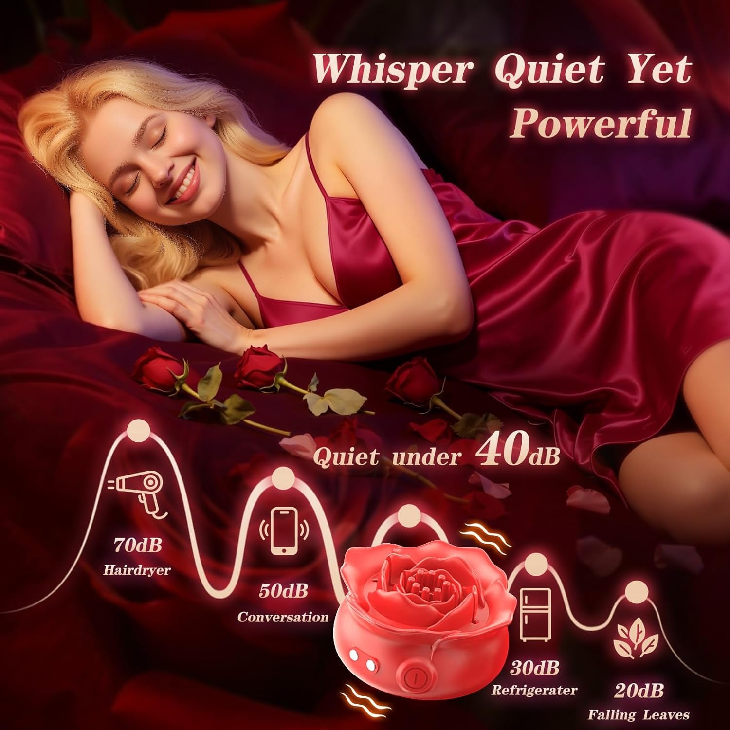 Nipple Sex Toys Vibrator – Rose Vibrating Nipple Clamps & Nipple Toy with Soft Silicone, Adjustable Petal Texture, 9 Vibration Modes, APP Control & Magnetic Dual Charging for Women & Couples