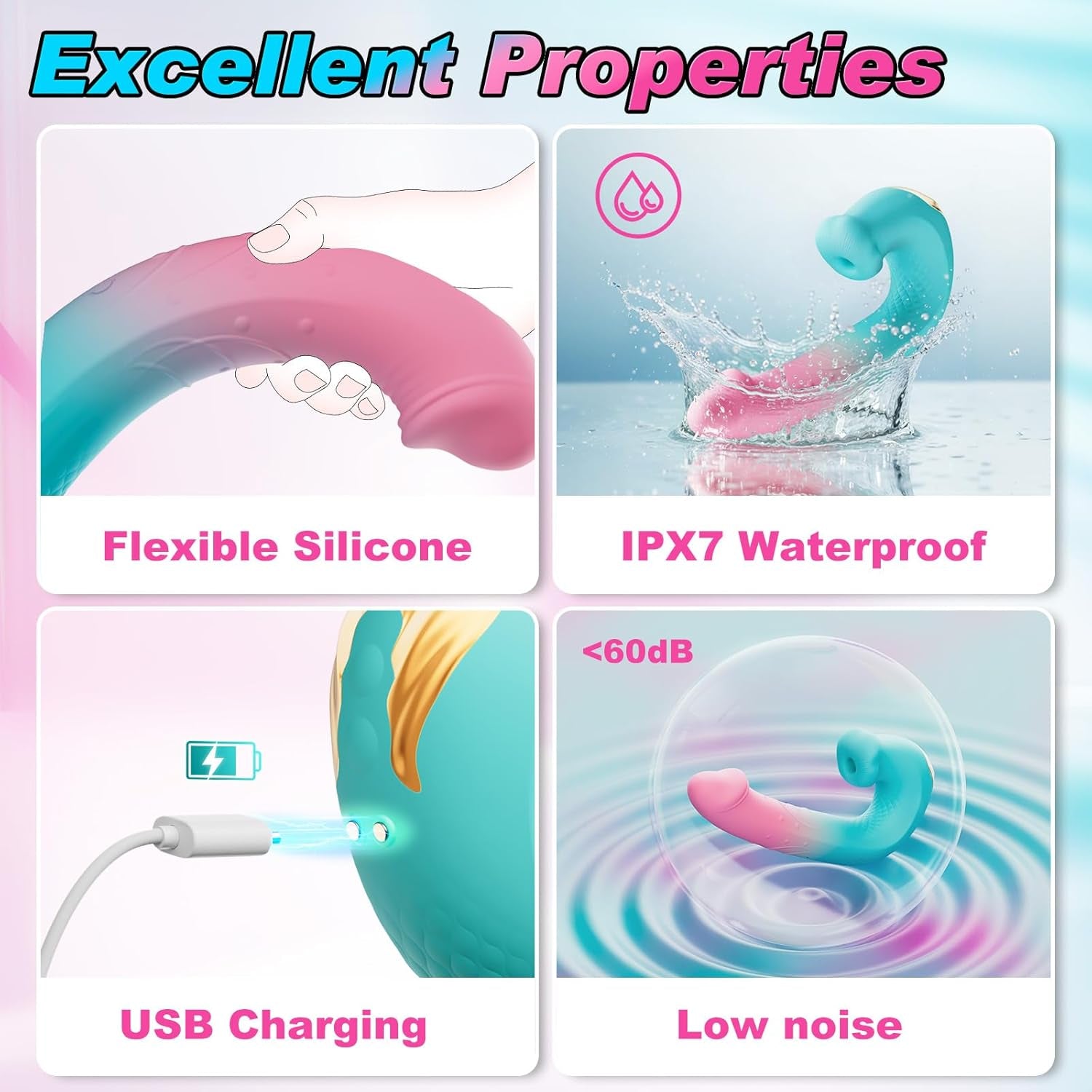 G Spot Sucking Vibrator for Women - 3 In1 APP Remote Control Dildo Vibrator Female Sex Toys with 6 Rotation & 10 Suction & 10 Vibration, 360° Rotating Beads Nipple Clit Sucker Adult Sex Toys & Games - SinfulX - 
