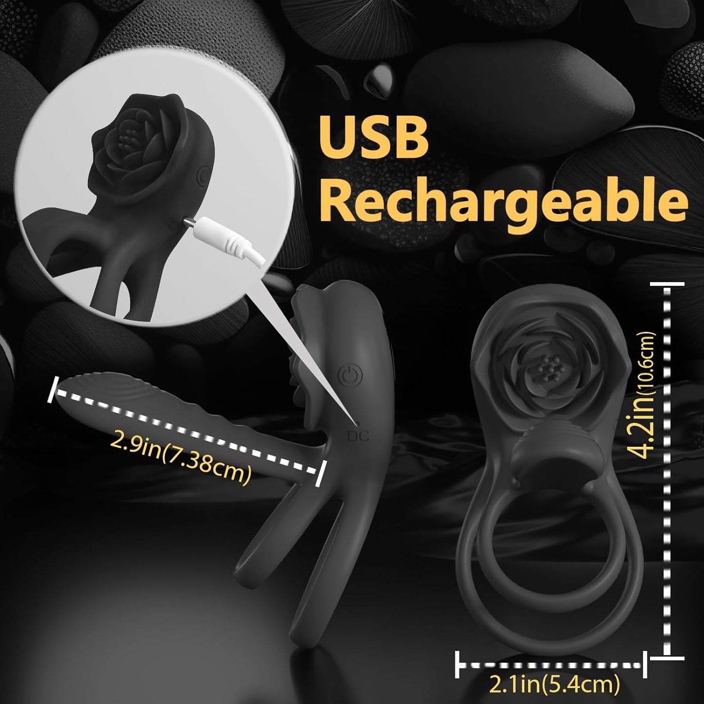 PetalCoreX Cock Ring Extender G - Spot Clit Vibrator 9 Modes - SinfulX - Personal Care > Sexual Wellness > Couples Cock Ring