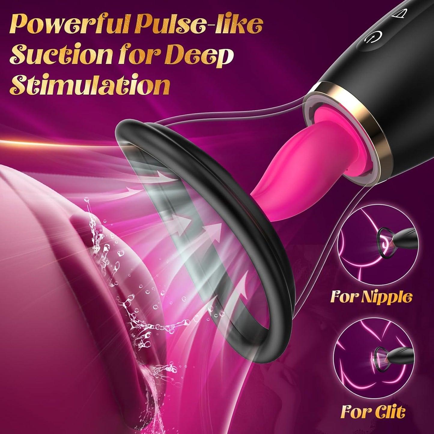 Sucking Vibrator Sex Toys for Women - Tongue Vibrators Women Sex Toy for Clitoral Nipple with 7 Licking & Scuking Clitoral & 10 Vibration Mode, Removable Cup G Spot Adult Sex for Woman Couples - SinfulX - 