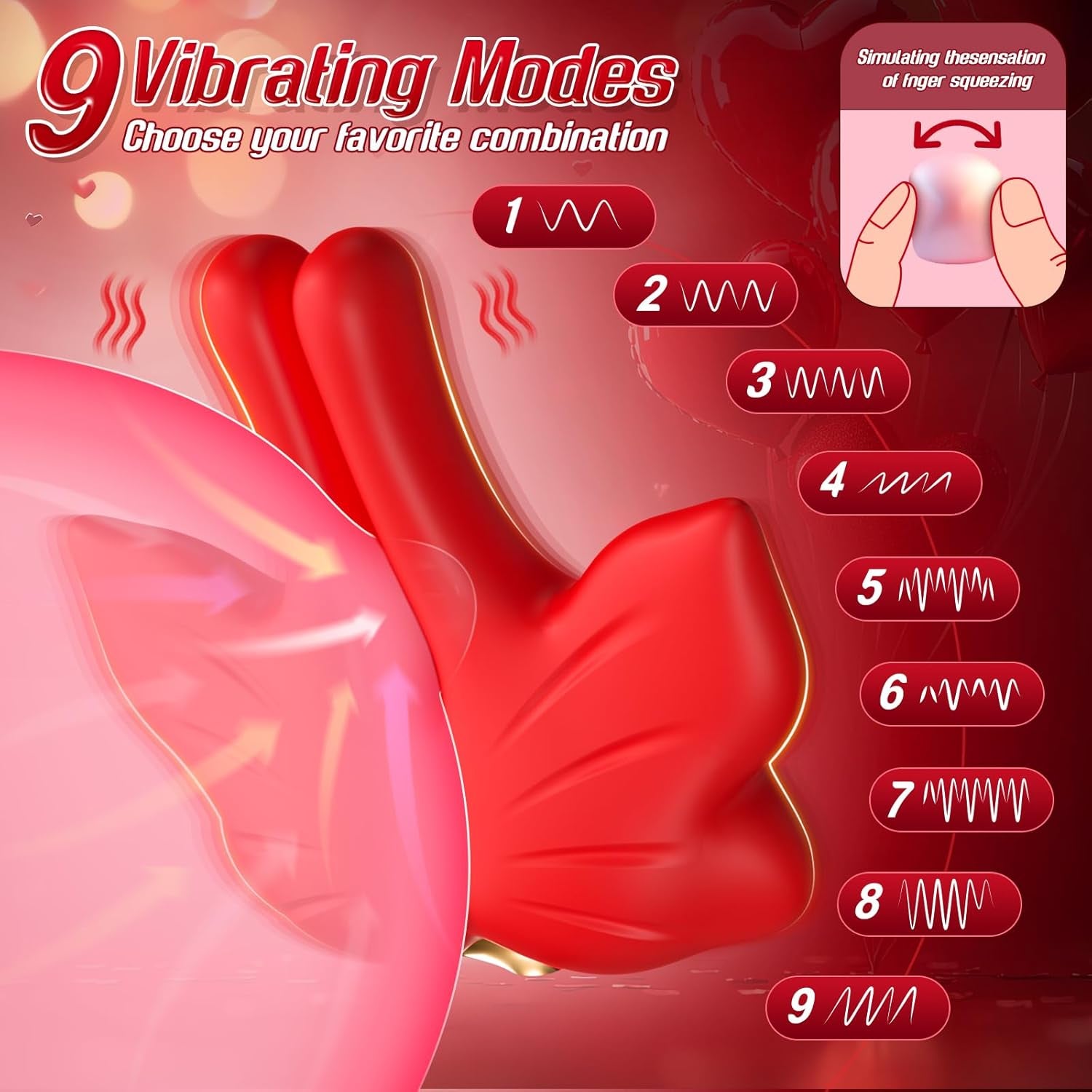Nipple Clamps Toy for Women, Adults Sex Toys Nipple Vibrator Clitoris Stimulator with 9 Powerful Modes, BDSM Neck-Hanging Vibrating Nipple Toys for Women Couples Sex Toy & Games