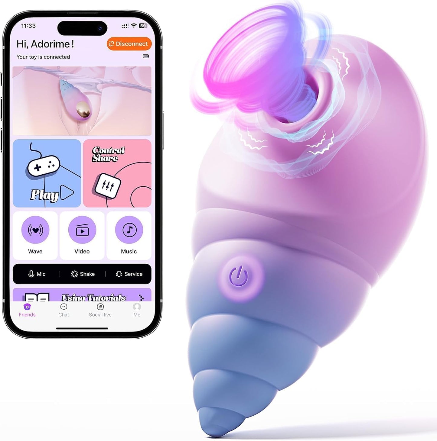 Vibrator Adult Sex Toys for Women- Sucking Rose Toy Clitoral Vibrators Clit Sucker with 10 Suction & Vibrating Modes for Women Nipples Clitoris Anal Sex, APP Control Conch Vibrator Female Couples Toys