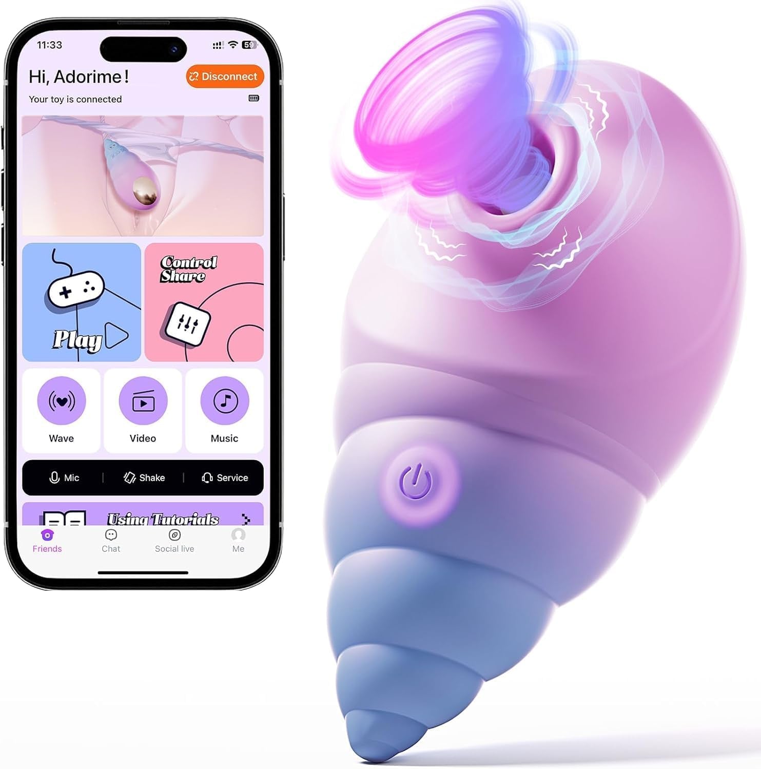 Vibrator Adult Sex Toys for Women- Sucking Rose Toy Clitoral Vibrators Clit Sucker with 10 Suction & Vibrating Modes for Women Nipples Clitoris Anal Sex, APP Control Conch Vibrator Female Couples Toys