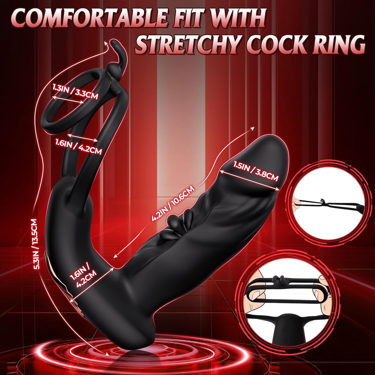 FlapCore Prostate Massager Cock Ring 10 Modes Flapping - SinfulX - Personal Care > Sexual Wellness > Prostate Massager Cock Ring