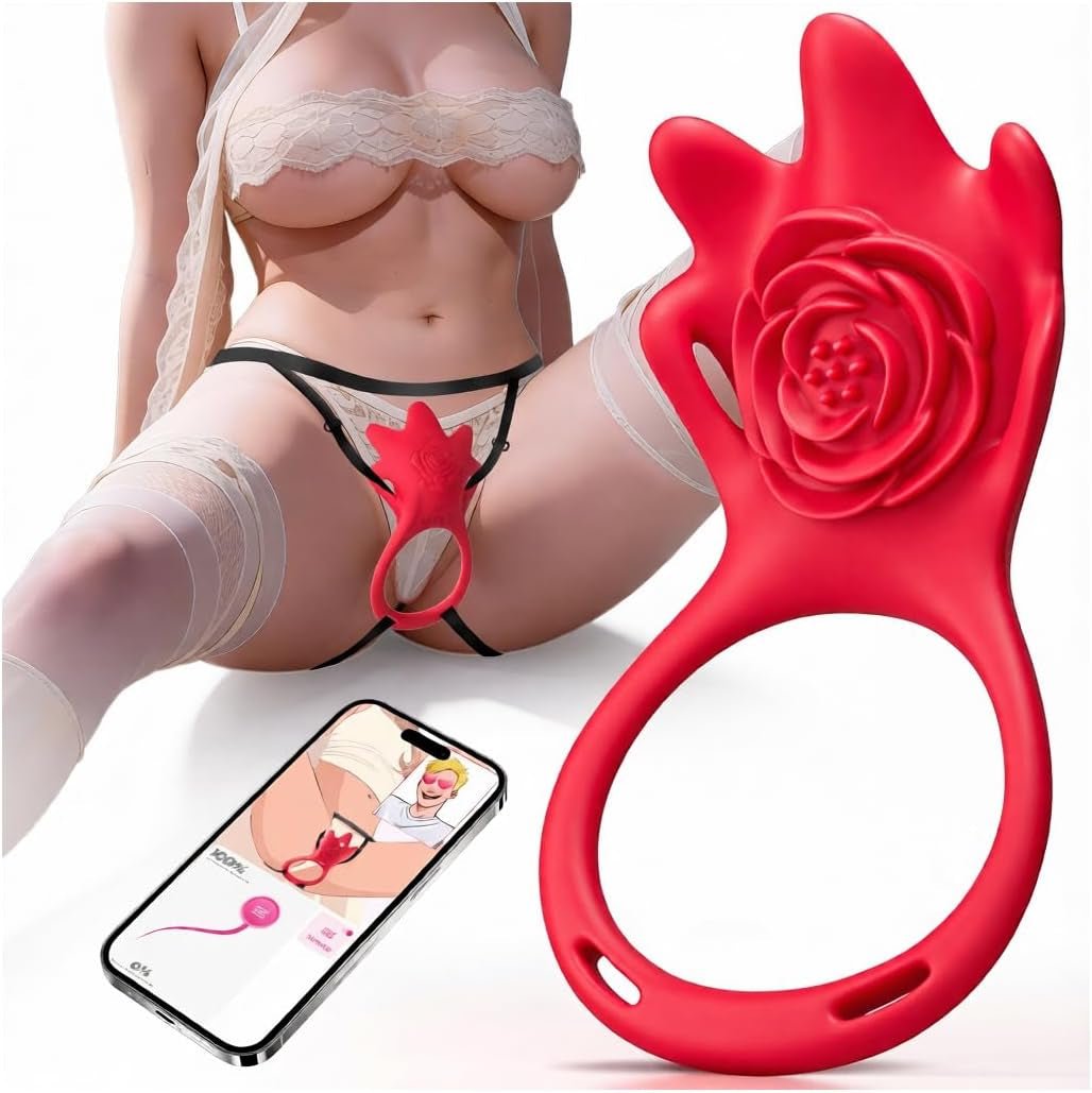 PetalDrive Rose Cock Ring Clit Stimulator App Control - SinfulX - Personal Care > Sexual Wellness > Couples Cock Ring