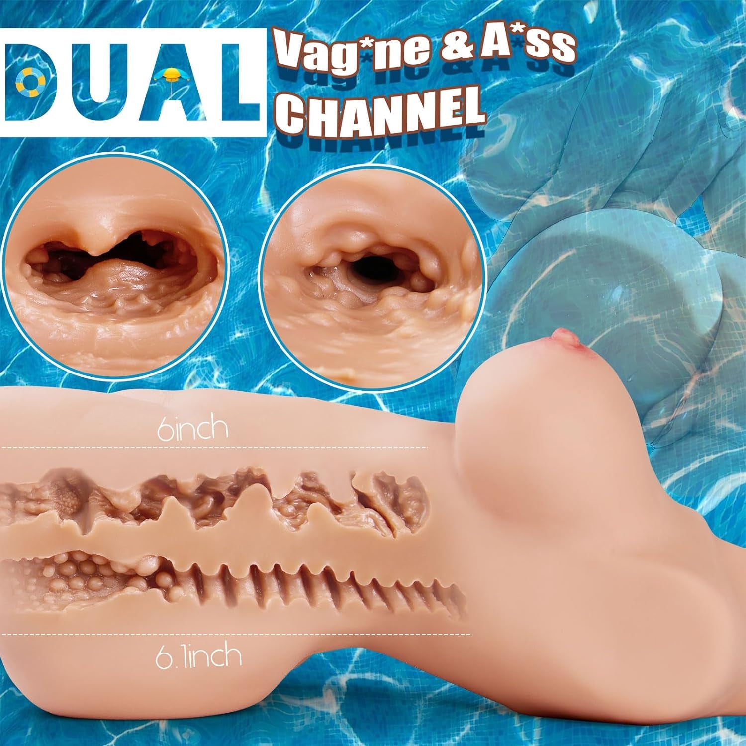Sex Doll Male Masturbator with Perfect Hourglass Fantasy, 10.7LB Realistic Sex Dolls for Men with Textured Vagina Anal, Pocket Pussy Male Sex Toys with Built - In Torso for Men Masturbation - SinfulX - 