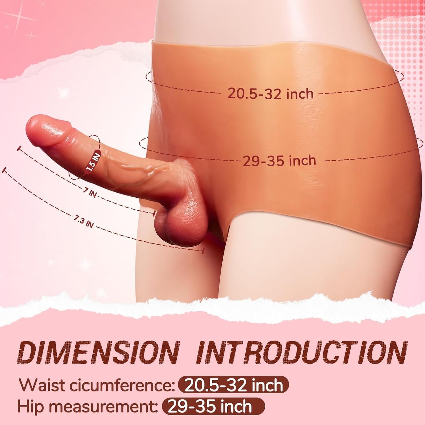Strap on Dildo Sex Toys - Strap on Harness High Elastic Silicone Wearable Dildos Panties with 7.3'' Solid Penis, Realistic Dildo Transgender Clothing Adult Sex Toy for Lesbians Couple - SinfulX - 