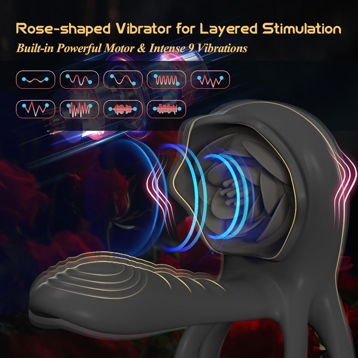 PetalCoreX Cock Ring Extender G - Spot Clit Vibrator 9 Modes - SinfulX - Personal Care > Sexual Wellness > Couples Cock Ring