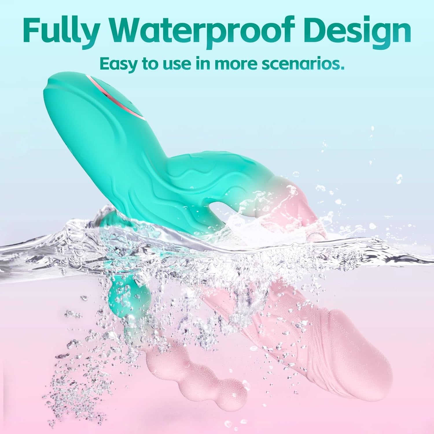 Rabbit G Spot Dildo Vibrator Adult Sex Toys for Women, 3 in 1 Vaginal Anal Beads Clitoris Double 10 Vibration Modes Silicone Nipple Stimulator Massager for Female Couple Play & Games (Green)