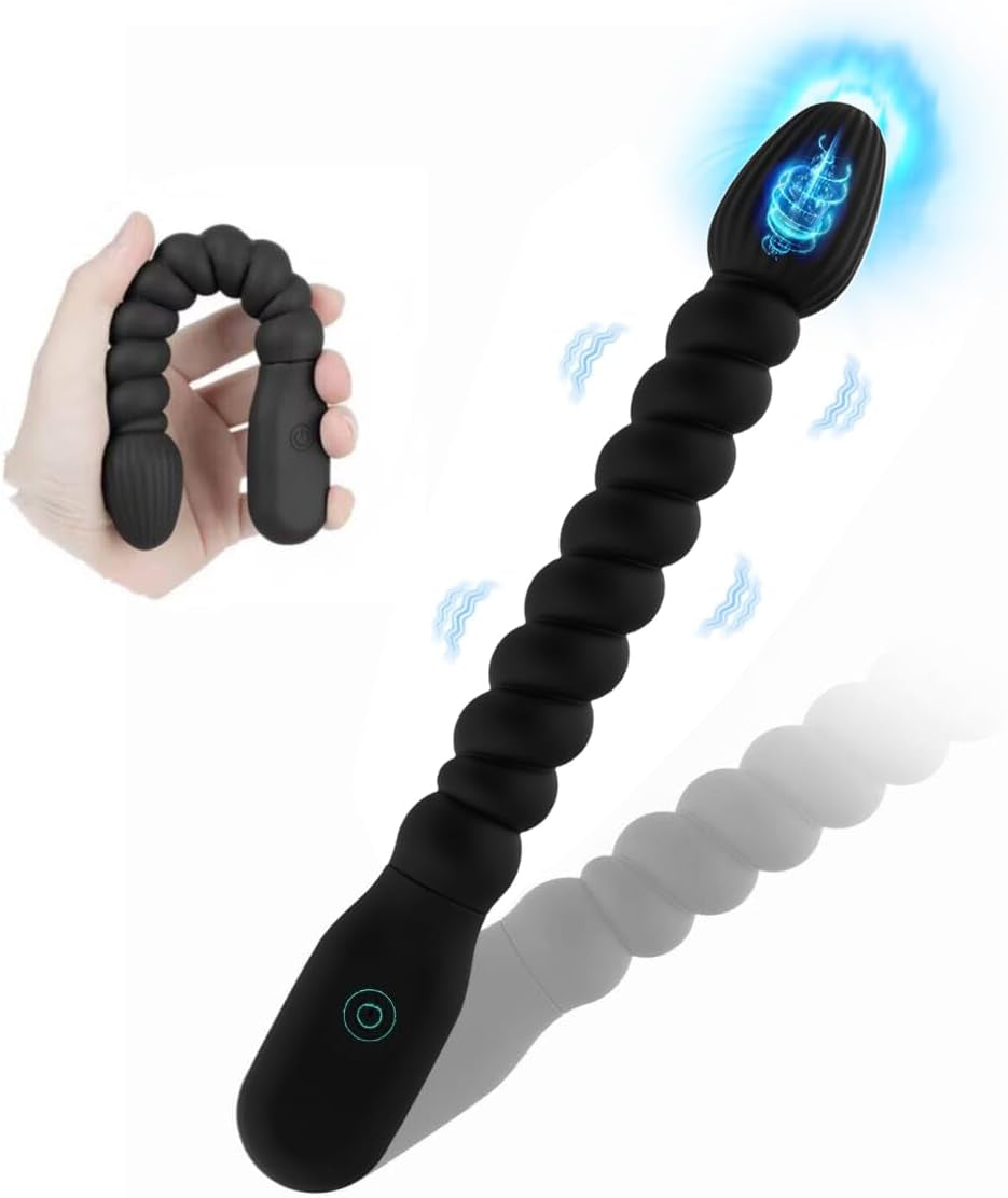 Anal Beads Butt Plug Adult Sex Toy, Sex Toys Clitoris G Spot Anal Stimulator with 10 Powerful Vibration Mode for Couples, Rechargeable Anal Plug Vibrator Male Prostate Massager for Men