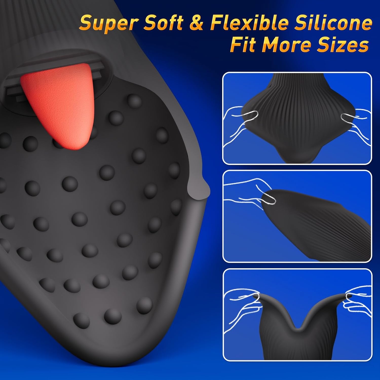 Male Sex Toys for Men Penis Vibrator - Male Masturbator with 10 Vibrating & Licking Training Tongue Stimulation for Glans & 360° Wrapped Sex Machine Stroker, Adult Sex Toys & Games for Gay Men - SinfulX - 