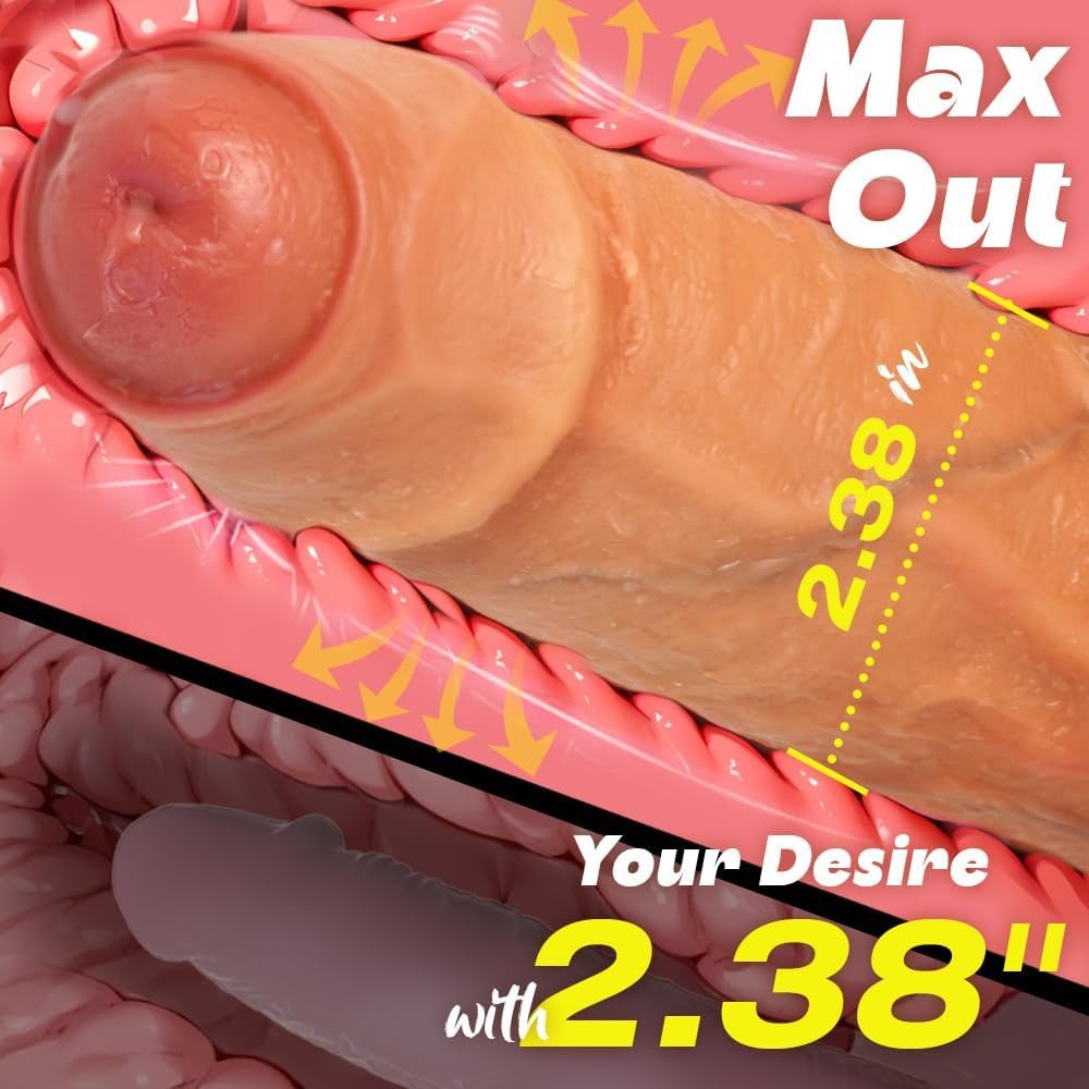 10 Inch Realistic Uncut Big Dildo, Huge Thick Real Feel Dual Density Silicone Dildos with Suction Cup, Wide Foreskin Dildo Sex Toy for Men and Women Sexual - SinfulX - 