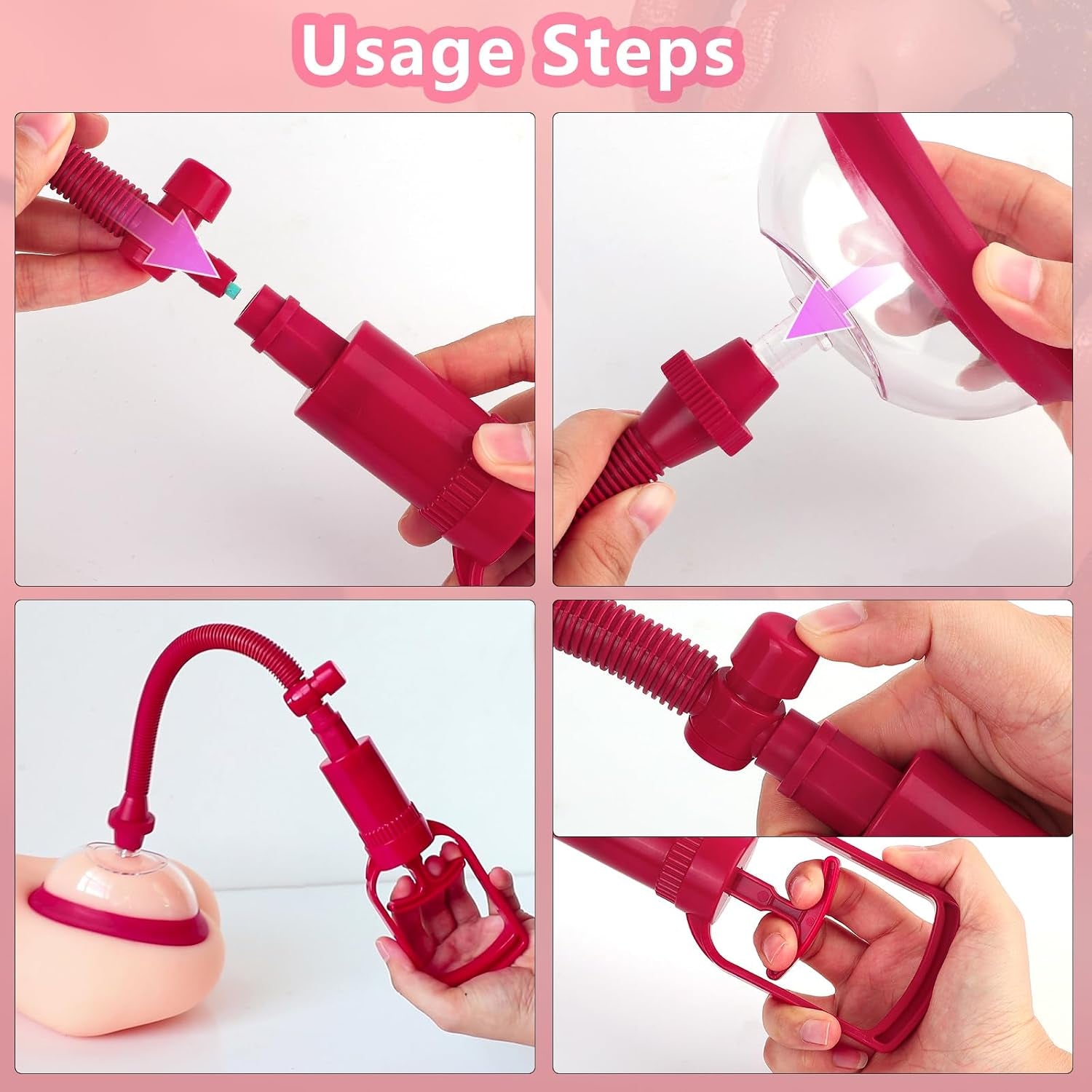 Pussy Pump Sex Toys for Women, Vagina Pump Women Sex Toys, Manual Vacuum Clit Pump Increased Sensitivity Powerful Suction Stimulate Clitoris Enhances Sexual Pleasure Tools for Women Red