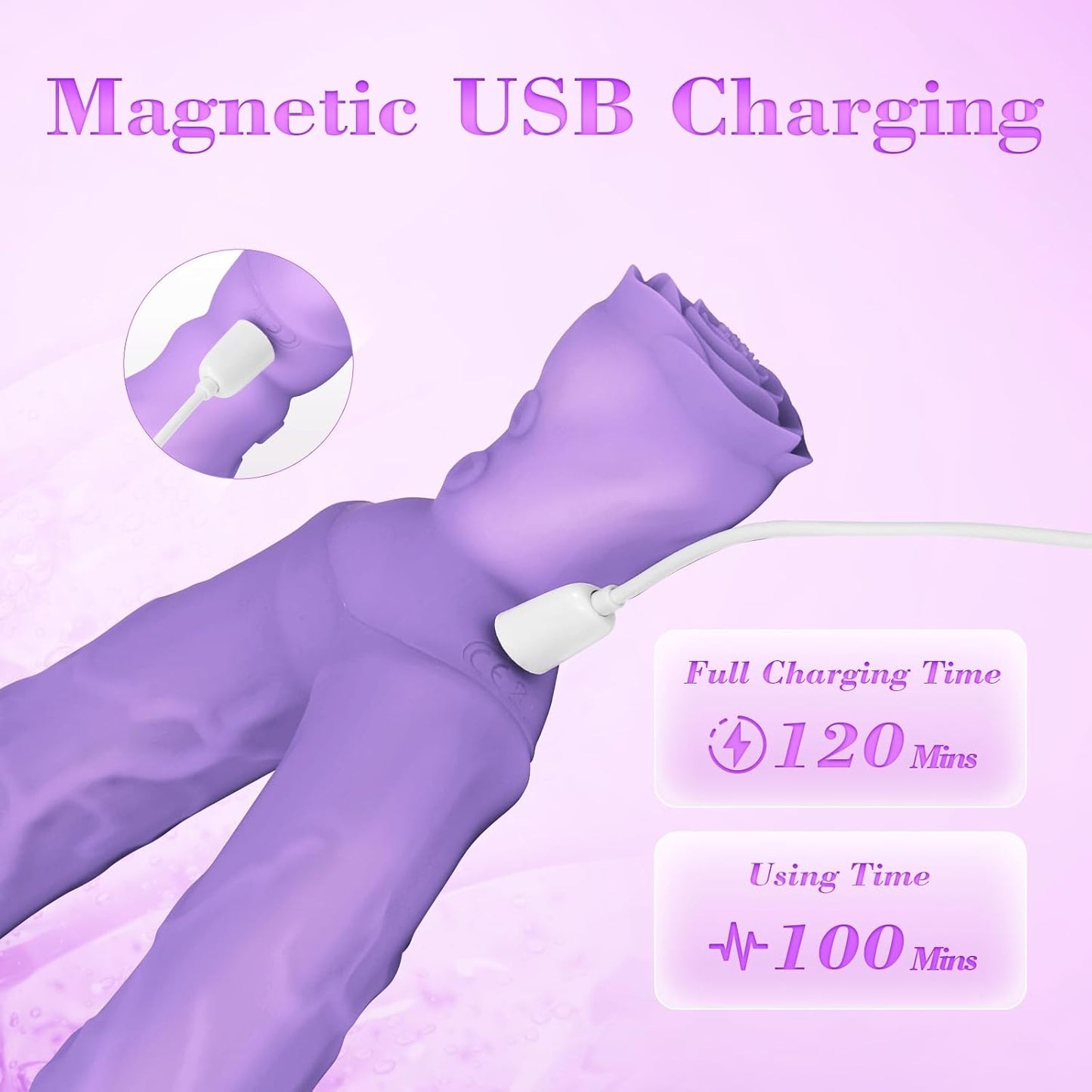 Double Dildo Lesbian Sex Toy, 15.75" Lesbian Toy Double Ended Sided Headed Dildo & Anal Dildos with 10 Vibrating Modes, Long Strapless & Strap on Dildos Rose Women Couple Gay Sex Toys - SinfulX - 