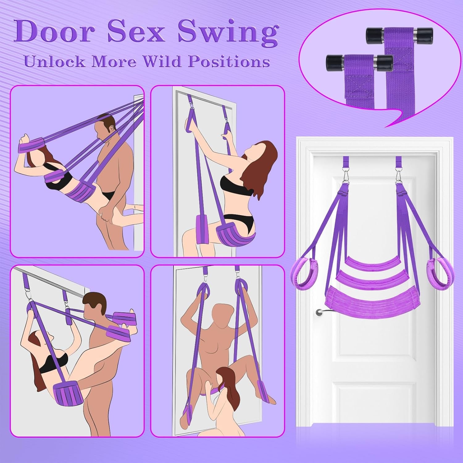 ComfortGrip Door Sex Swing with Cushions & Restraints - SinfulX - Personal Care > Sexual Wellness > Sex Swing