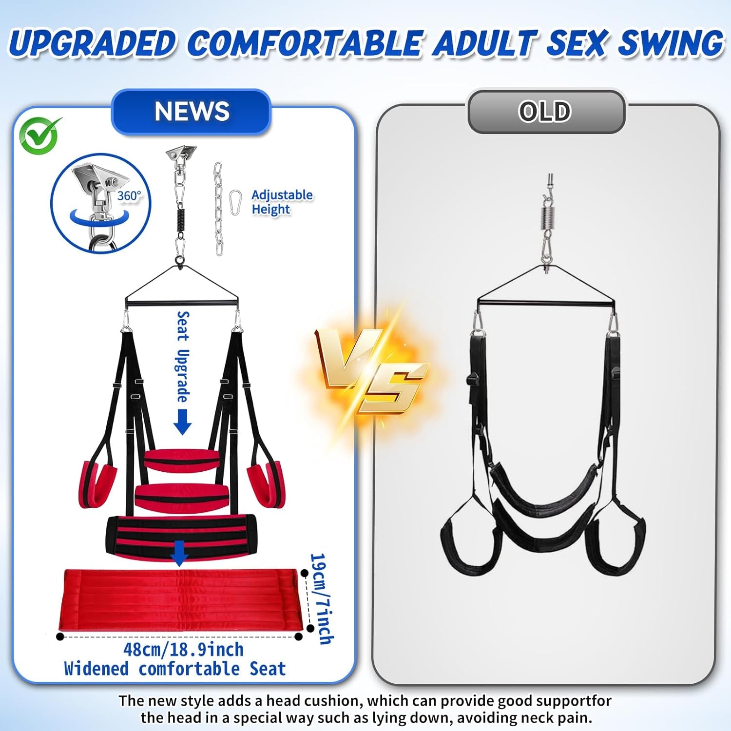 VortexSpin 360° Ceiling BDSM Swing 800lb Adjustable - SinfulX - 