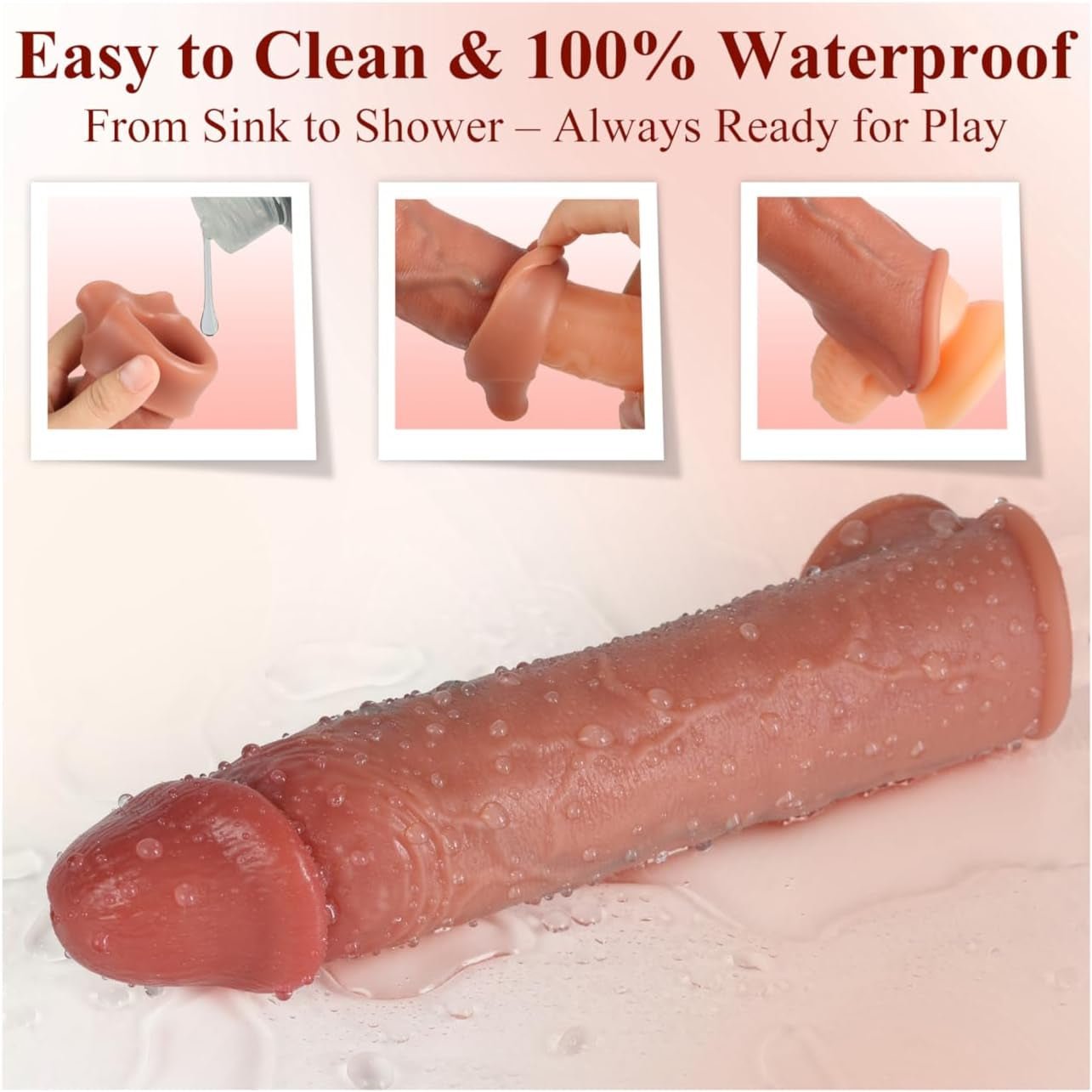 Realistic Penis Sleeve Extender for Men, 8.3'' Silicone Cock Sleeve with Testicle Ring, Reusable Penis Enlarger Delay Ejaculation Enhance Erection Male Adult Sex Toys for Couples by Flesh - SinfulX - 