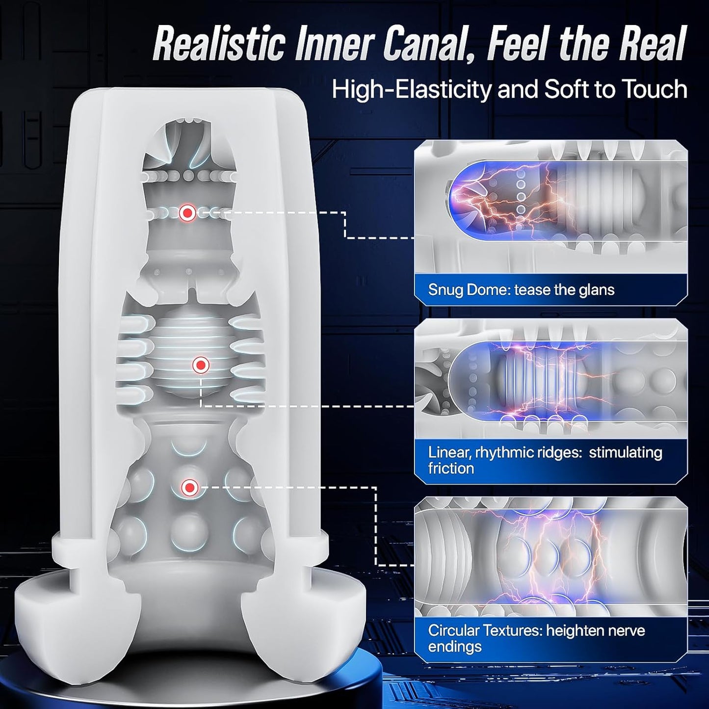 Sex Toys for Men Male Masturbator - AI APP Pocket Pussy Mens Sex Toy with 8 Sucking & Thrusting & Vibrating, Adult Toys Penis Pump Male Stroker, Sex Machine LCD Display & Suction Base - SinfulX - 