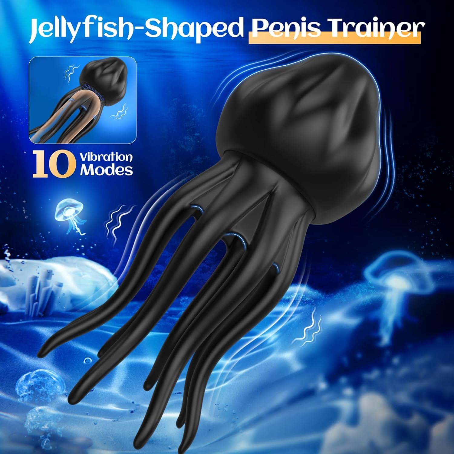 Sex Toys for Men Penis Vibrator - Upgraded Larger Male Masturbator Sex Toy with 10 Powerful Vibrating Modes for Penis Clit Nipple Stimulation, 8 - Tentacle Full Wrapping Adult Mens Sex Toys - SinfulX - 