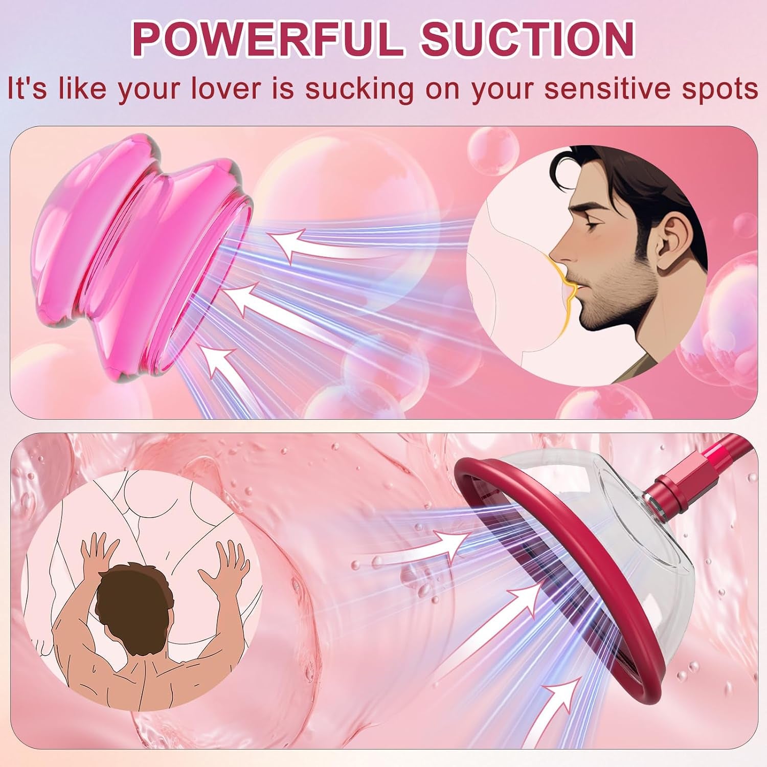 LushReverie Pussy Pump & Nipple Sucker Set | 4 Suction Cups