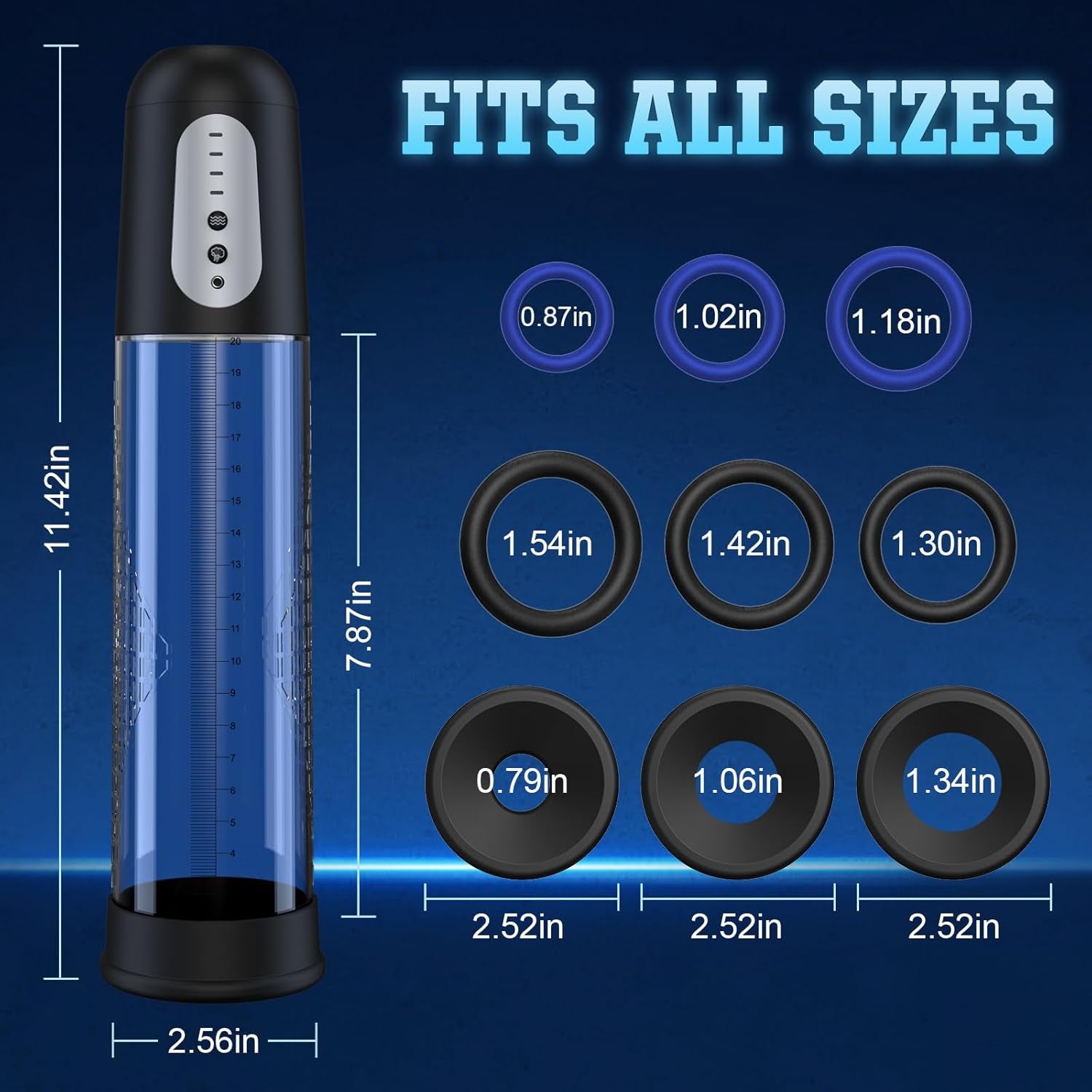 Electric Penis Pump Sex Toys - Automatic Penis Vacuum Enlargement Pump with 4 Suction Intensities, Digital Display & Powerful Suction, Rechargeable Adult Toys Training for Men Stronger Bigger Erection - SinfulX - 