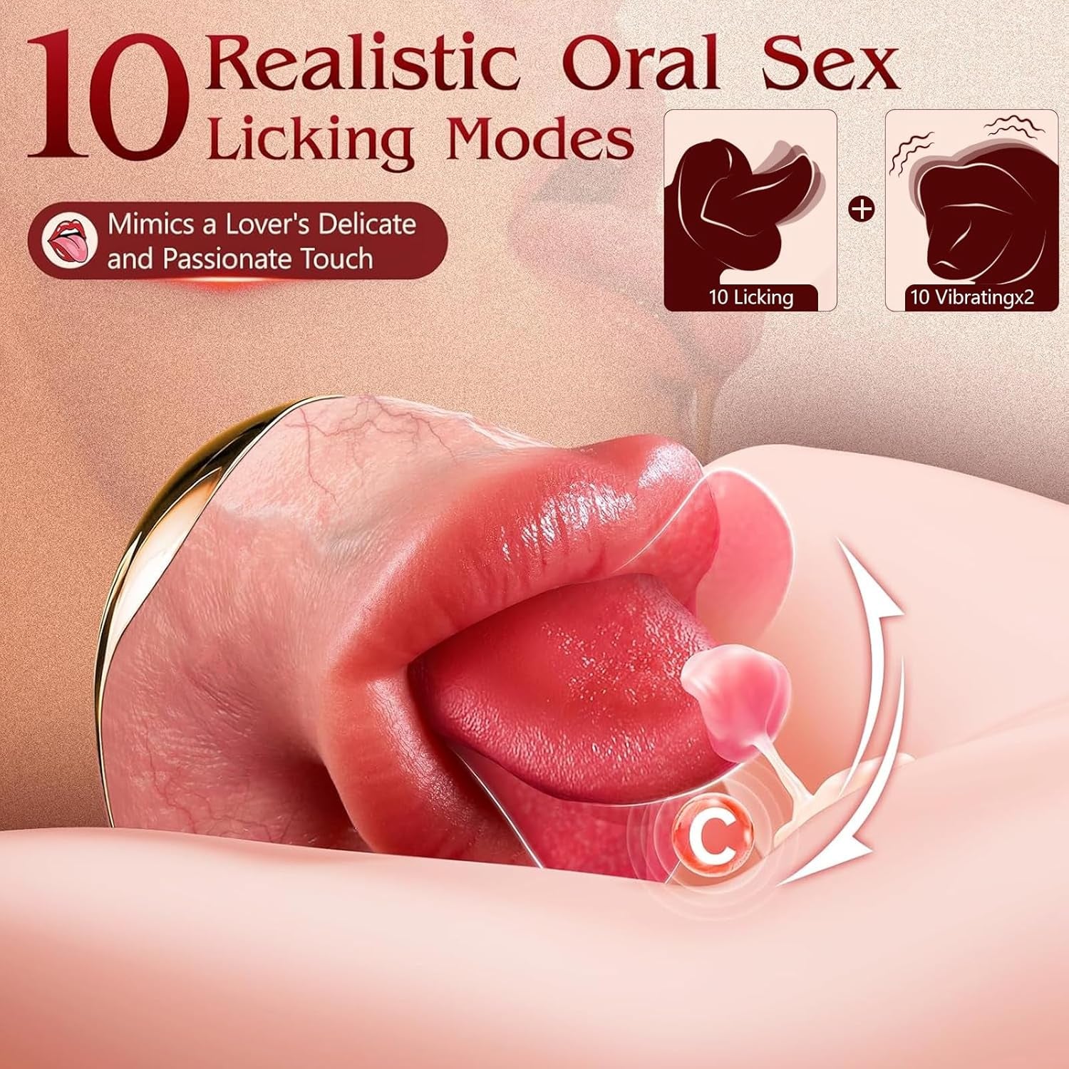Thrusting Dildo G Spot Dildo Vibrator - 4IN1 AI Sync Realistic Sex Toy with 10 Tongue Licking & 10 Thrusting Vibrating Mode for Clit Anal, APP Remote Control Soft Penis Adult Toys for Women Couple - SinfulX - 