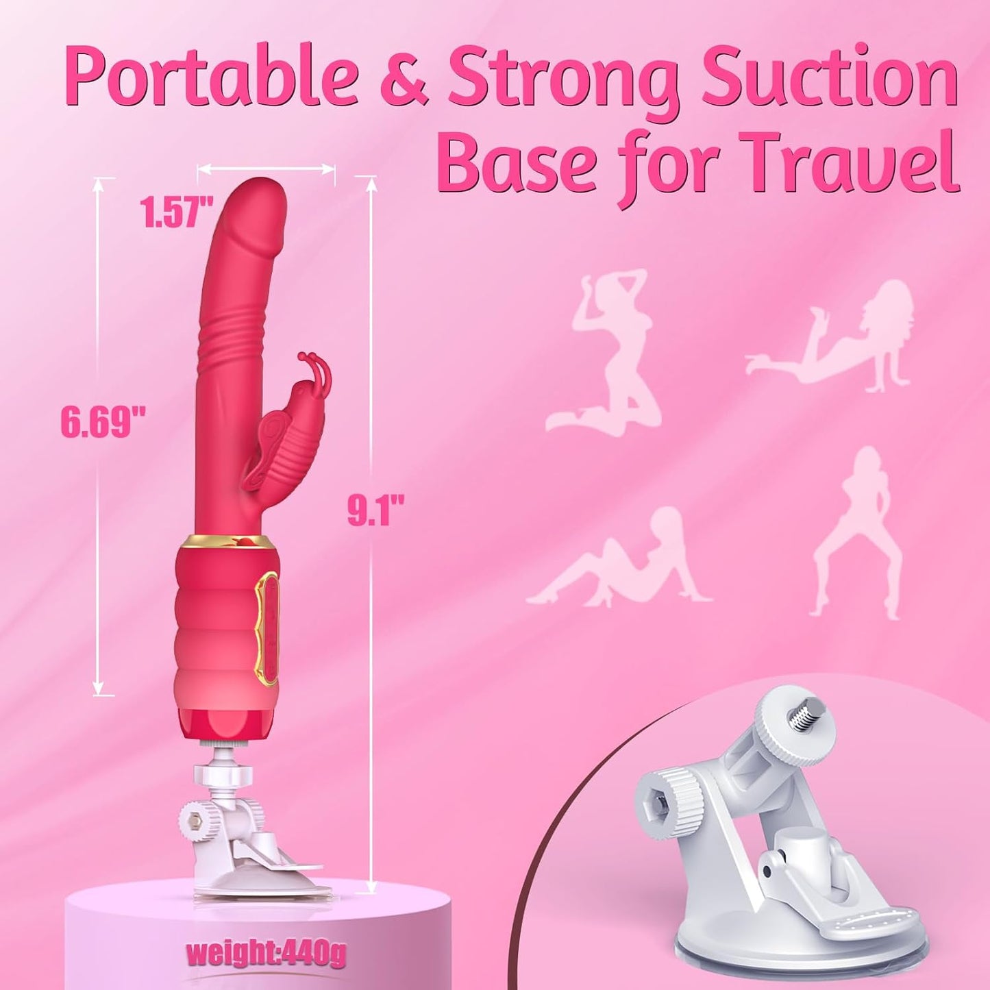 PrimeRose Butterfly Thrusting Sex Machine Vibrator - SinfulX