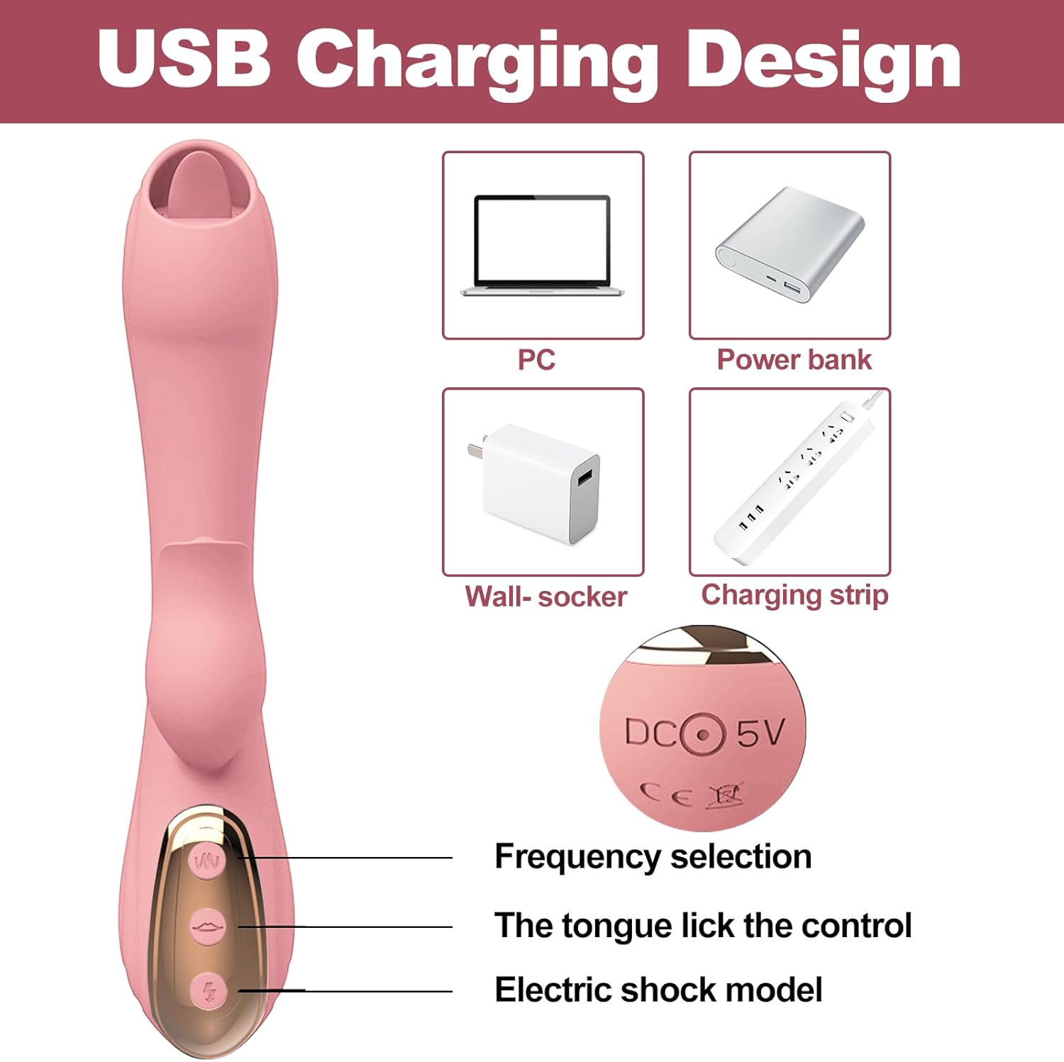 RoseGlow G - Spot Electric Shock Dildo Vibrator - SinfulX