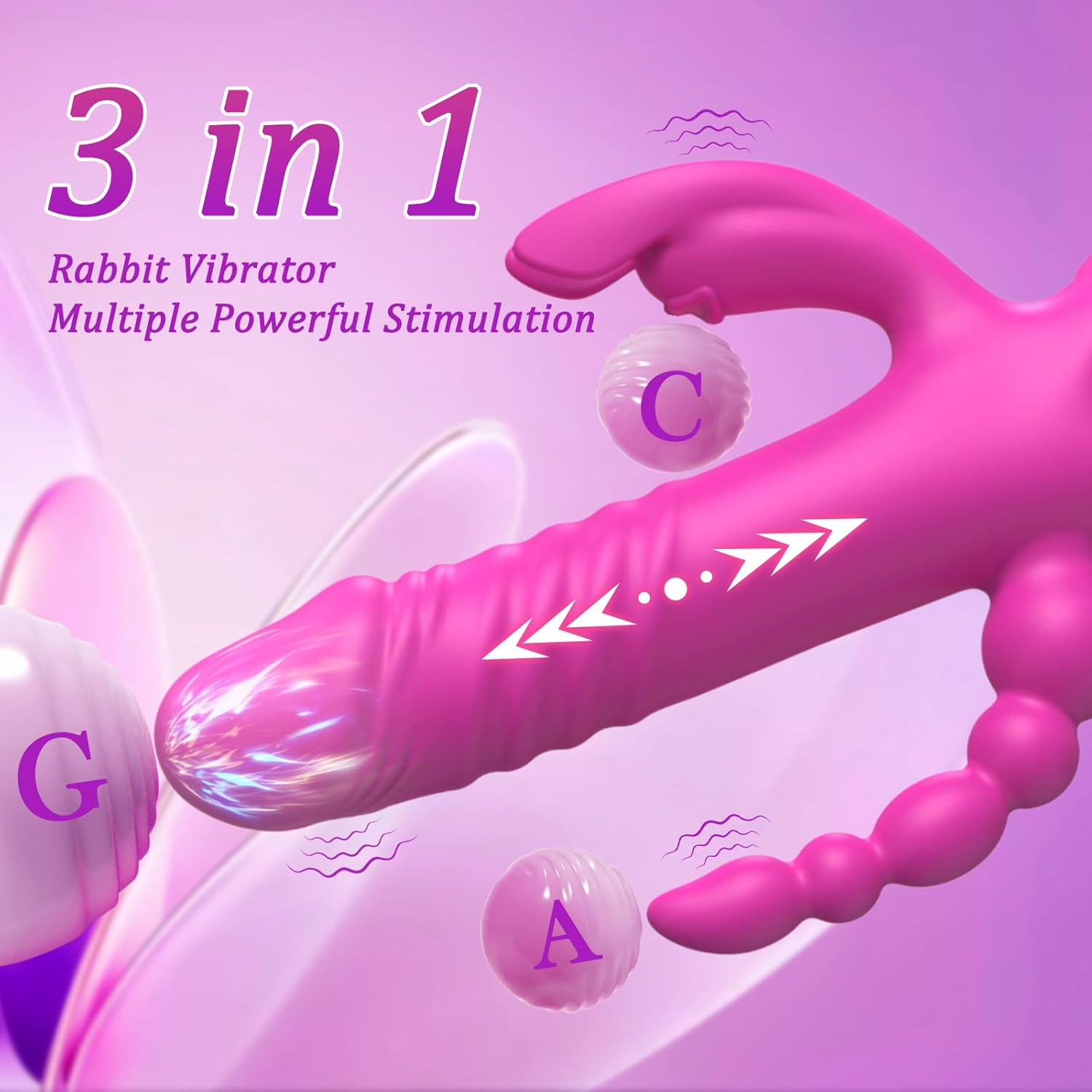 TripleThrob Thrusting Dildo Vibrator - SinfulX