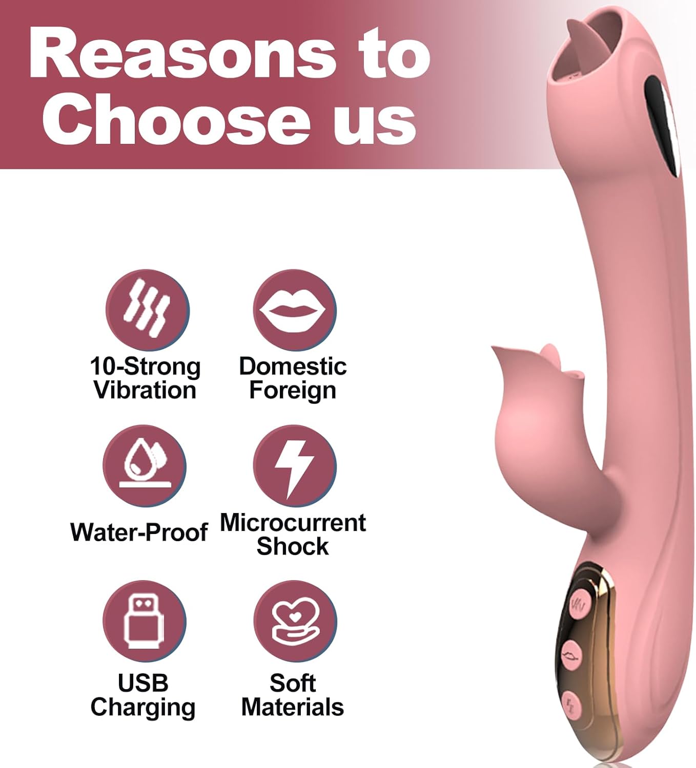 RoseGlow G - Spot Electric Shock Dildo Vibrator - SinfulX