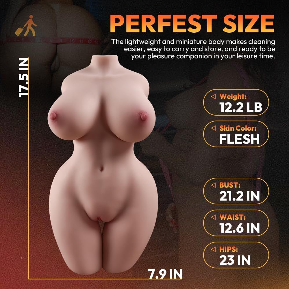 Sex Doll Male Sex Toys - Adult Toys with 2:1 Hip - To - Waist Ratio Big Boobs & Soft Ass, Sex Dolls for Men Realistic Textured Vaginal Anal Tunnel, Male Masturbator Built - In Skeleton - SinfulX - 