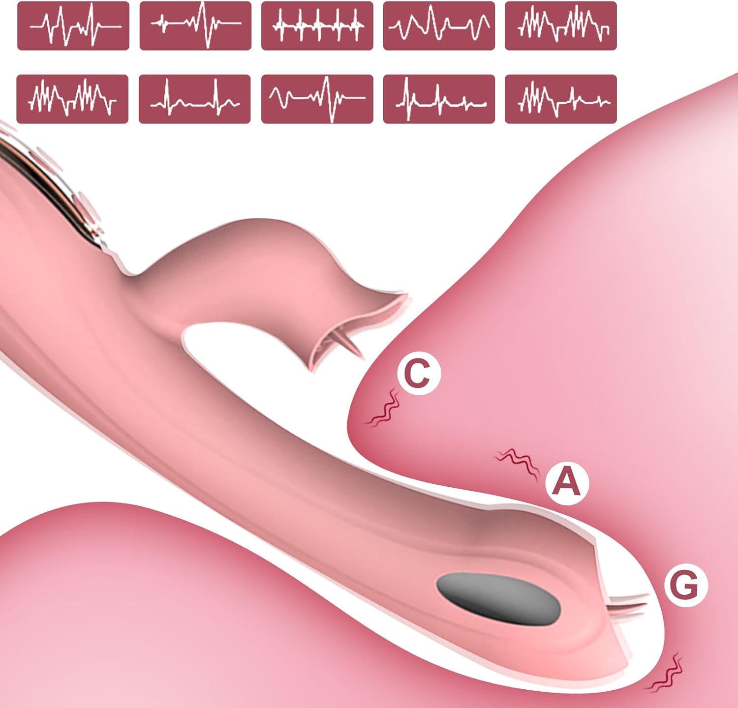 RoseGlow G - Spot Electric Shock Dildo Vibrator - SinfulX